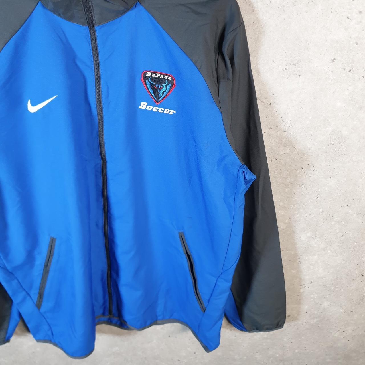 Vintage Nike Dri Fit Windbreaker Track Jacket Mens Large Blue USA Swoosh Full Zip
