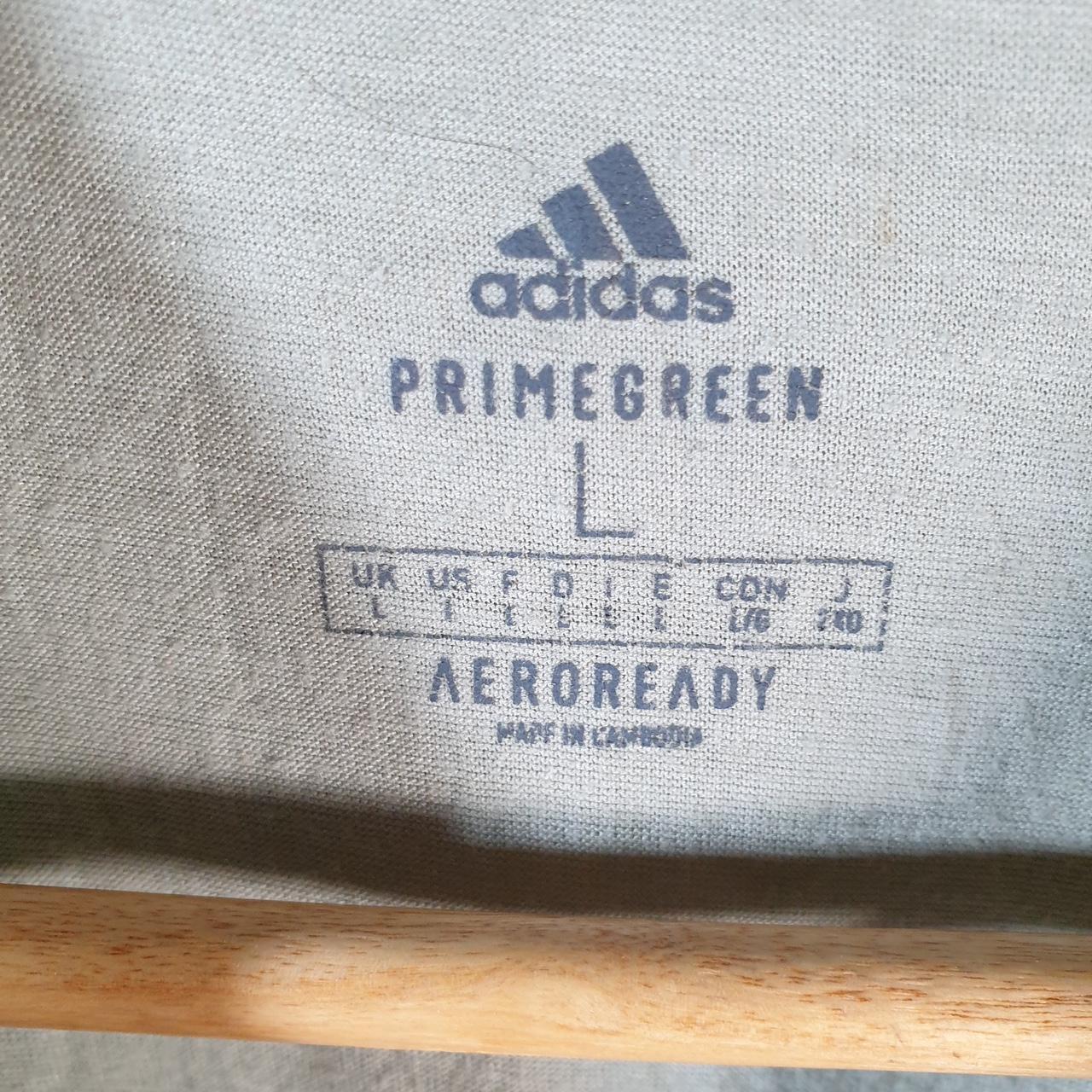 Vintage Adidas Primegreen Aeroready T Shirt Men’s Large Green Graphic Three Stripes Athletic