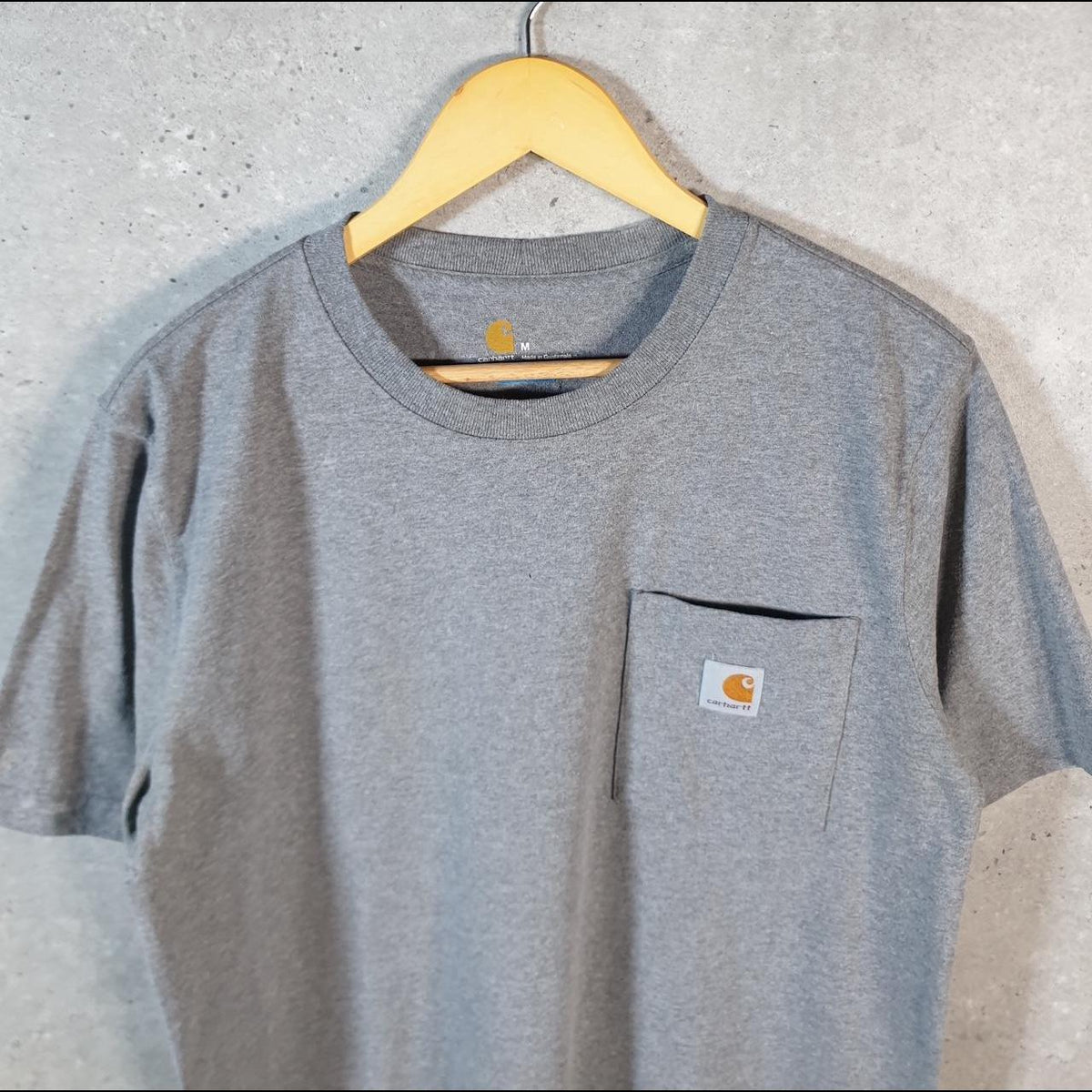 Vintage Carhartt Pocket T Shirt Men’s Medium Grey Workwear Chore Utility Relaxed Fit C9353