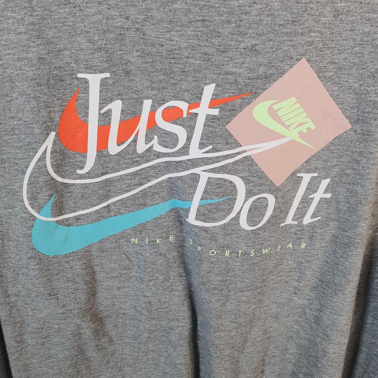 Vintage Nike Just Do It T Shirt Mens XL Grey Printed Logo Swoosh Athletic