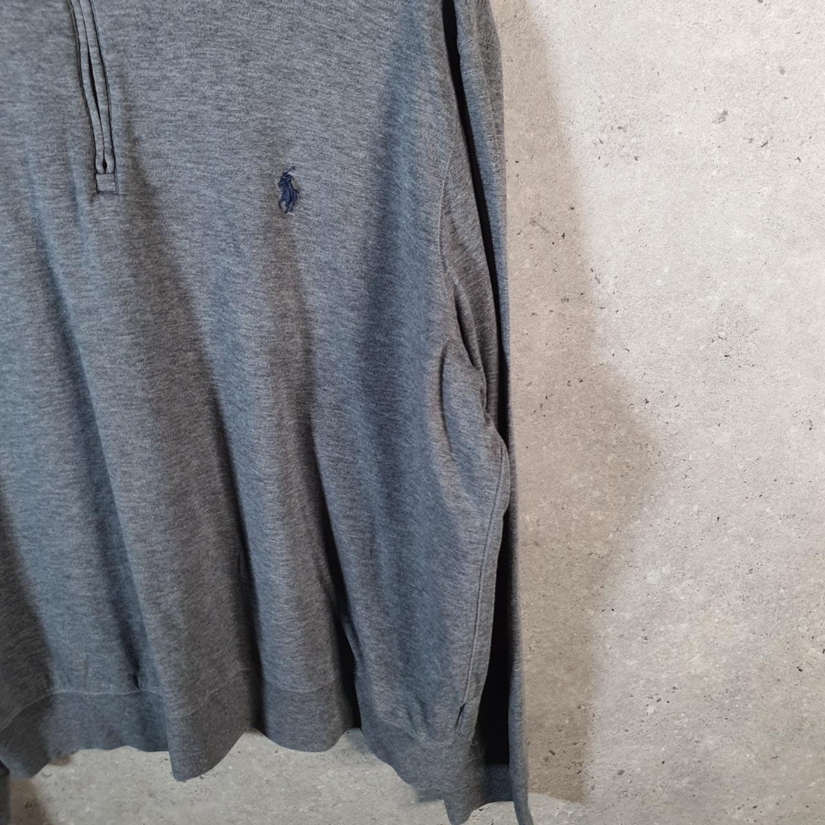 Vintage Ralph Lauren Polo Sweatshirt Men’s Large Grey Cotton 1/4 Zip Pony