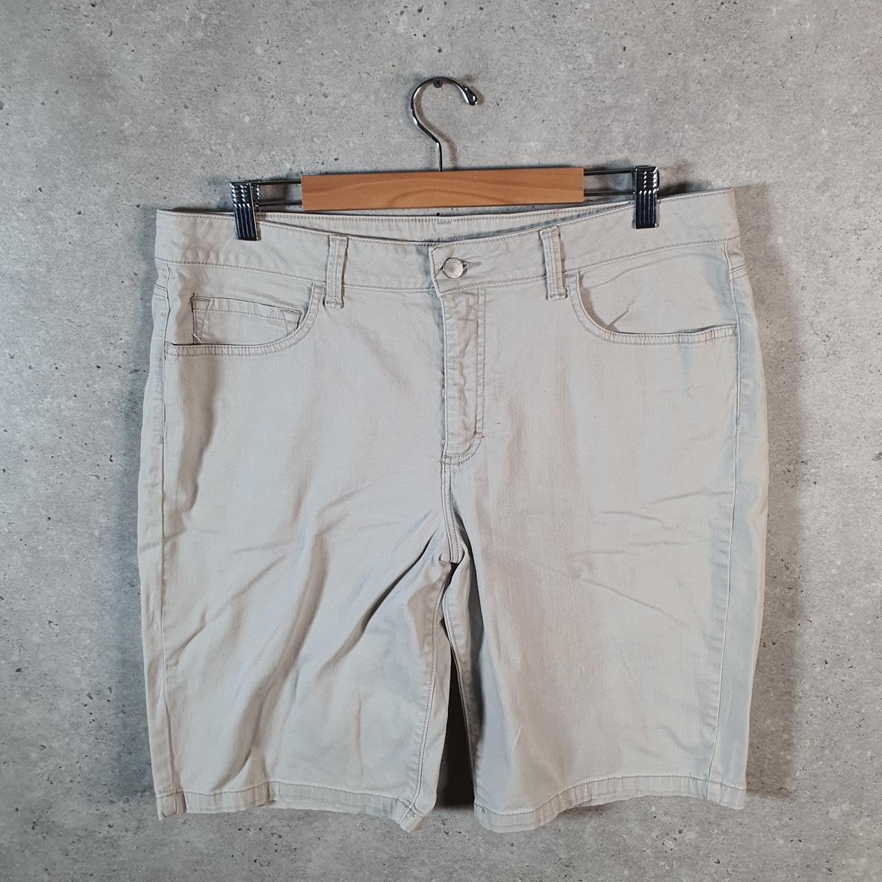 Vintage Lee Riders Low Rise Short Shorts Jorts Cargo Womens W38 Beige Relaxed A4530