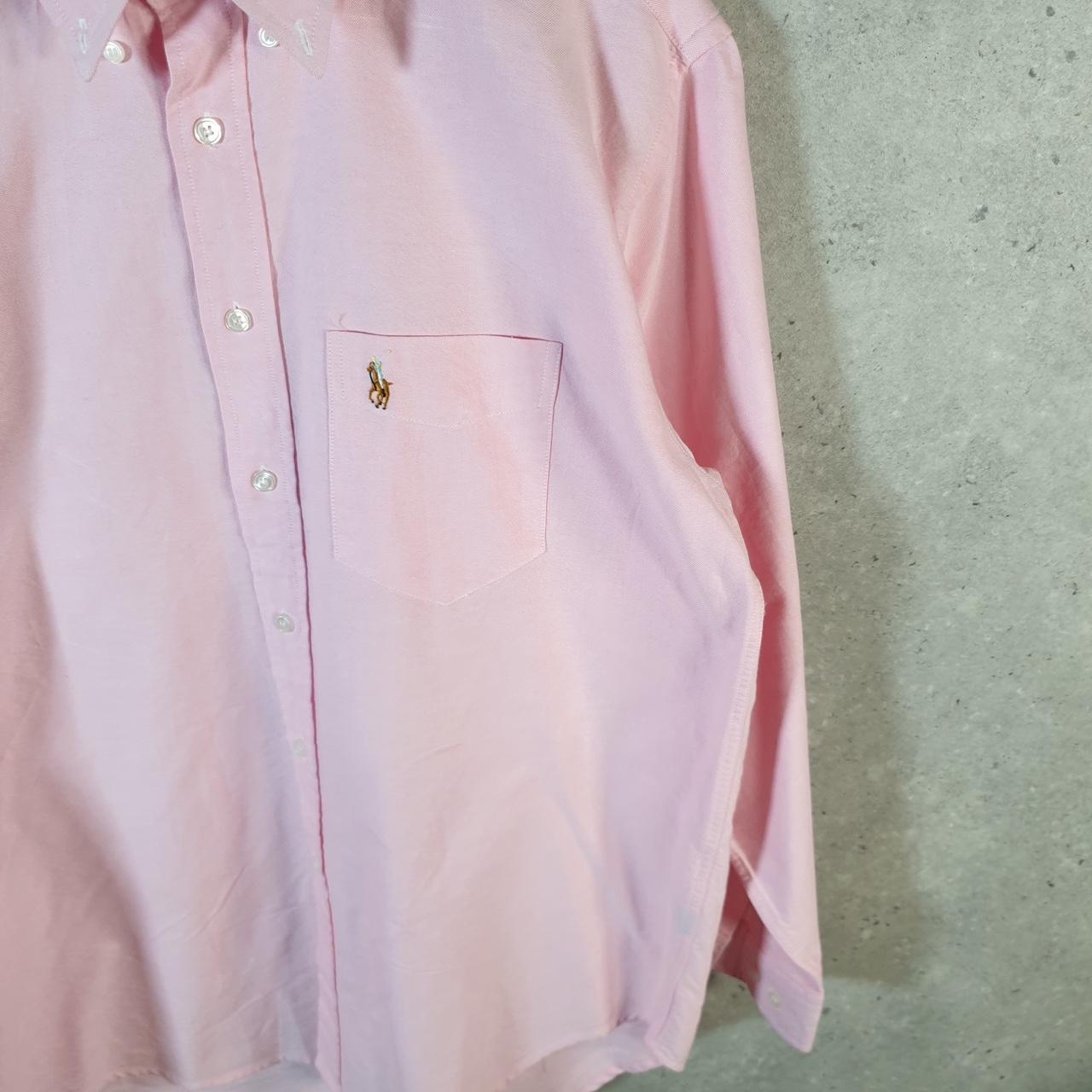 Vintage Ralph Lauren Button Down Shirt Men’s Medium Pink Classic Fit Pony Casual