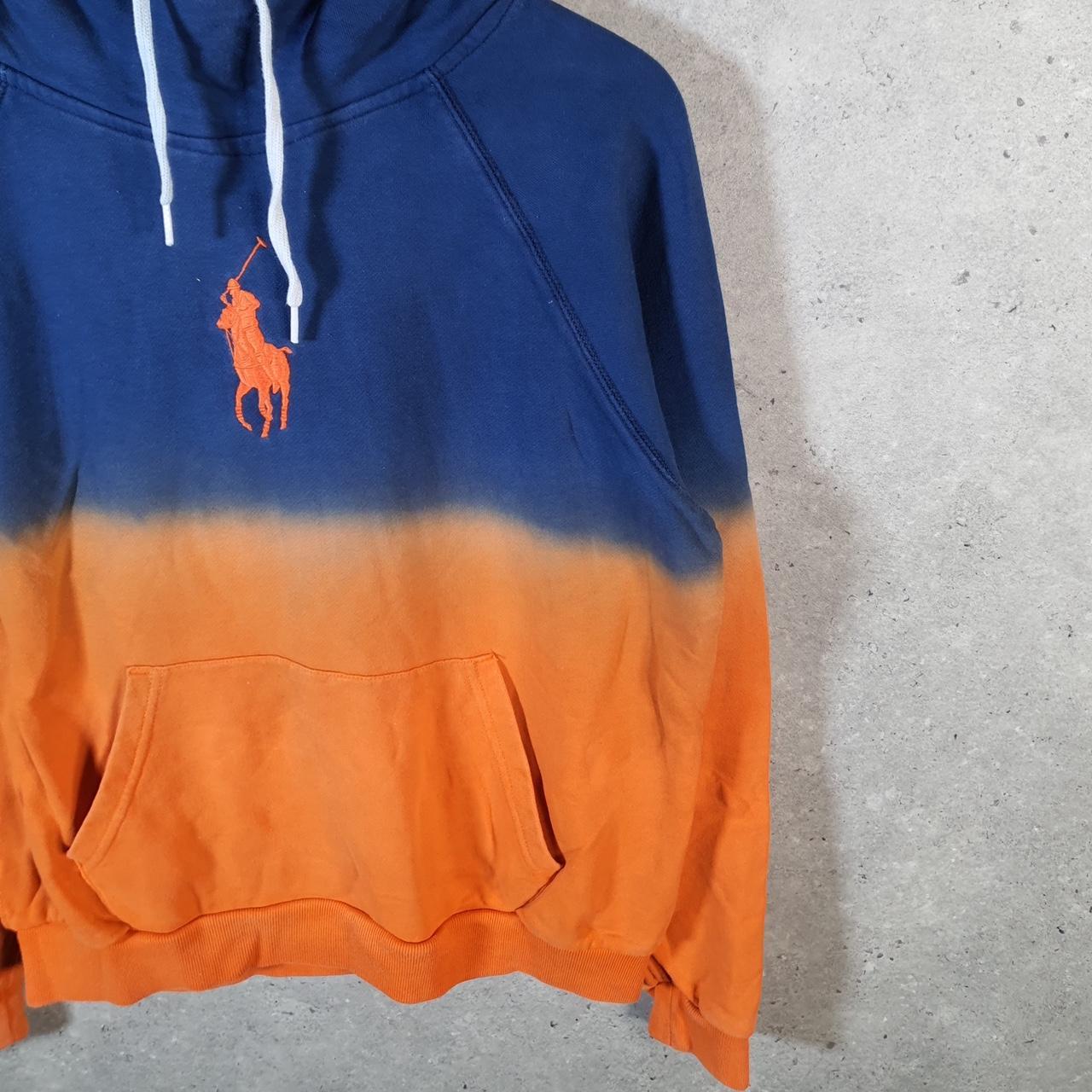 Vintage Ralph Lauren Polo Centre Logo Hodie Womens Large Blue Cotton Pullover Pony