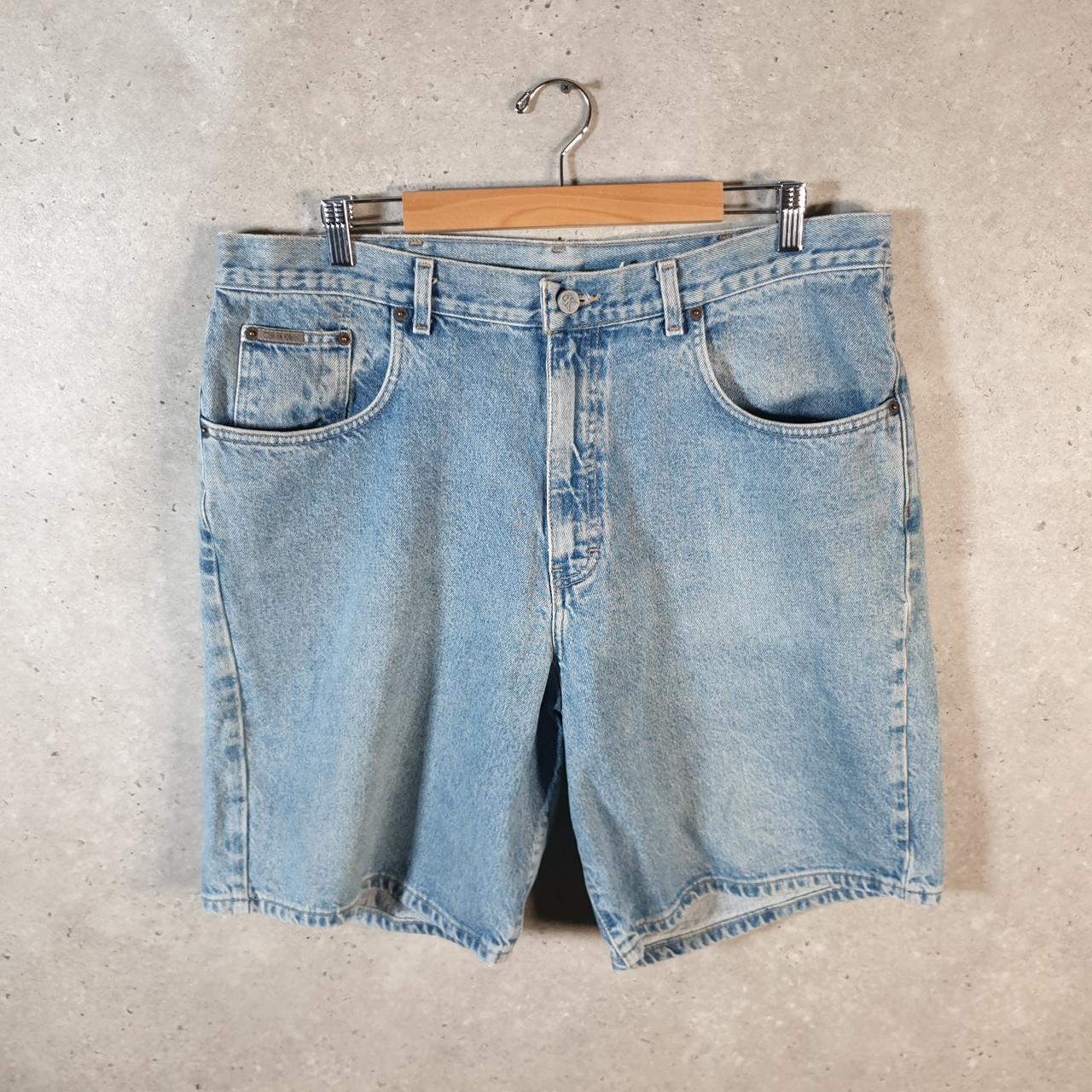 Vintage Calvin Klein Baggy Shorts Jorts Cargo Mens W38 Blue Relaxed Denim