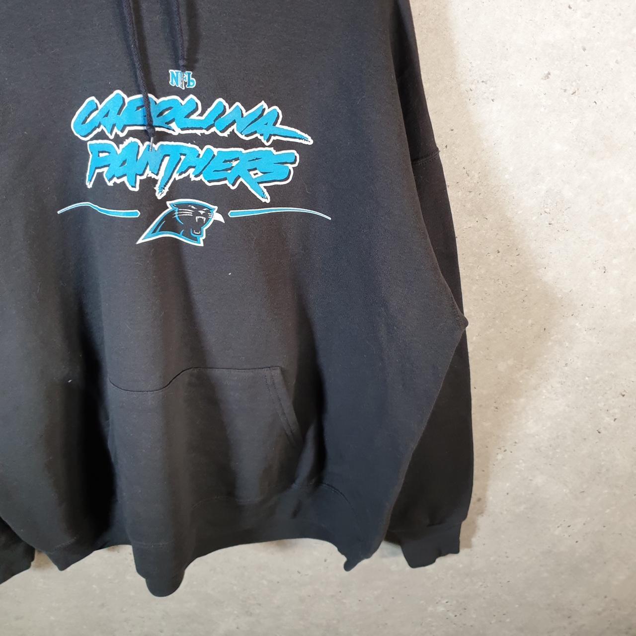 Vintage NFL Carolina Panthers Hoodie Mens 2XL Black Pullover USA Pro Sport