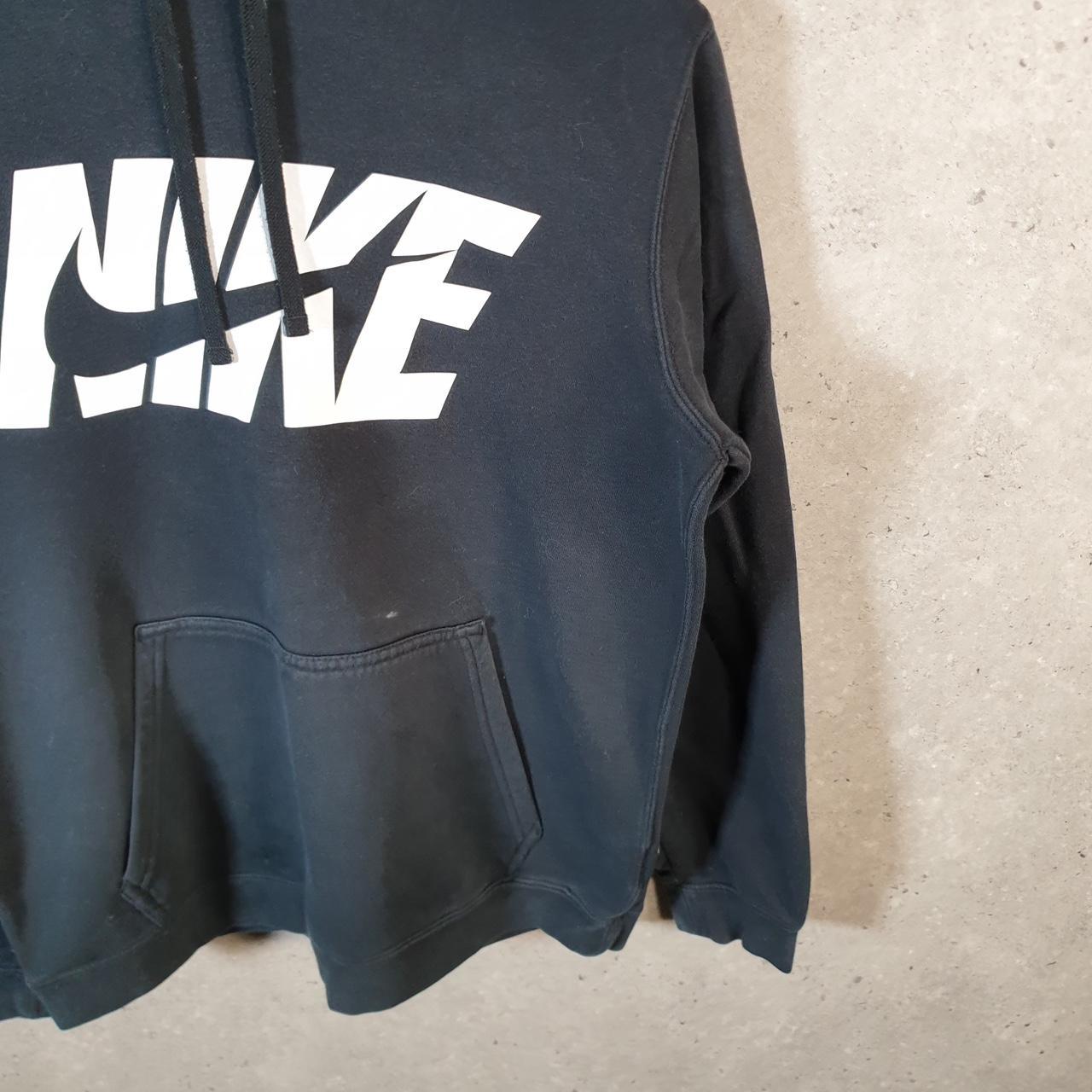 Vintage Nike Club Spellout Hoodie Men’s Medium Black Swoosh Y2K Pullover