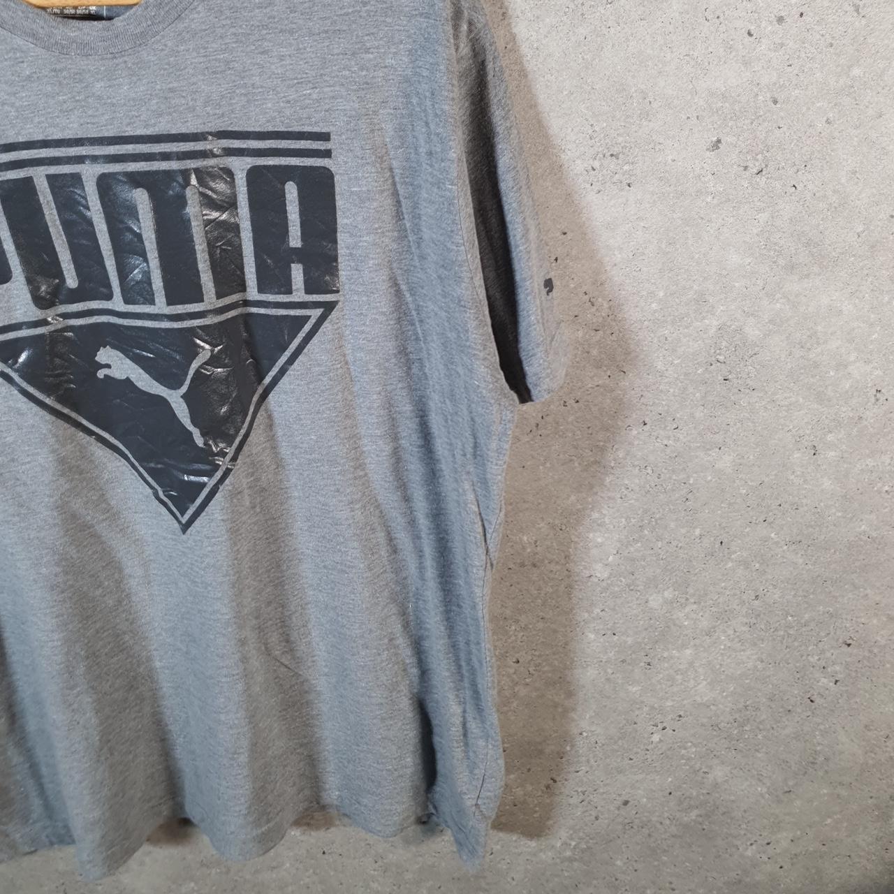 Vintage Puma Spellout T Shirt Men’s XL Grey Logo Athletic Casual