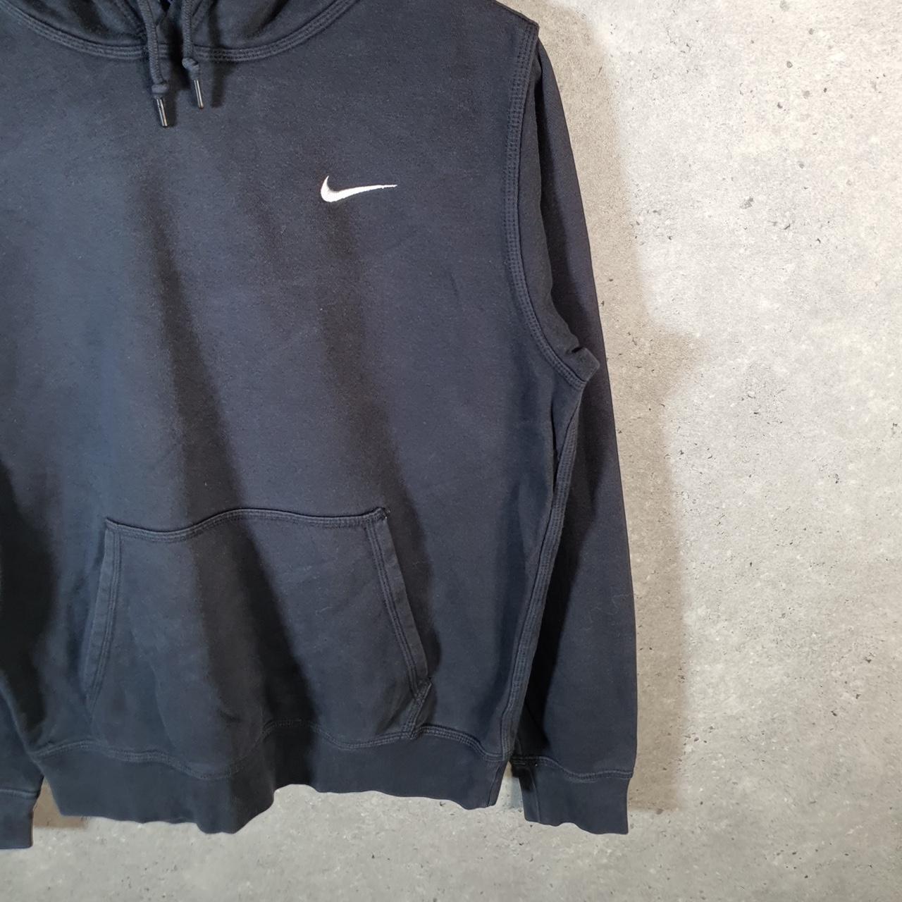 Vintage Nike Club Embroidered Hoodie Men’s Small Black Swoosh Y2K Pullover Logo