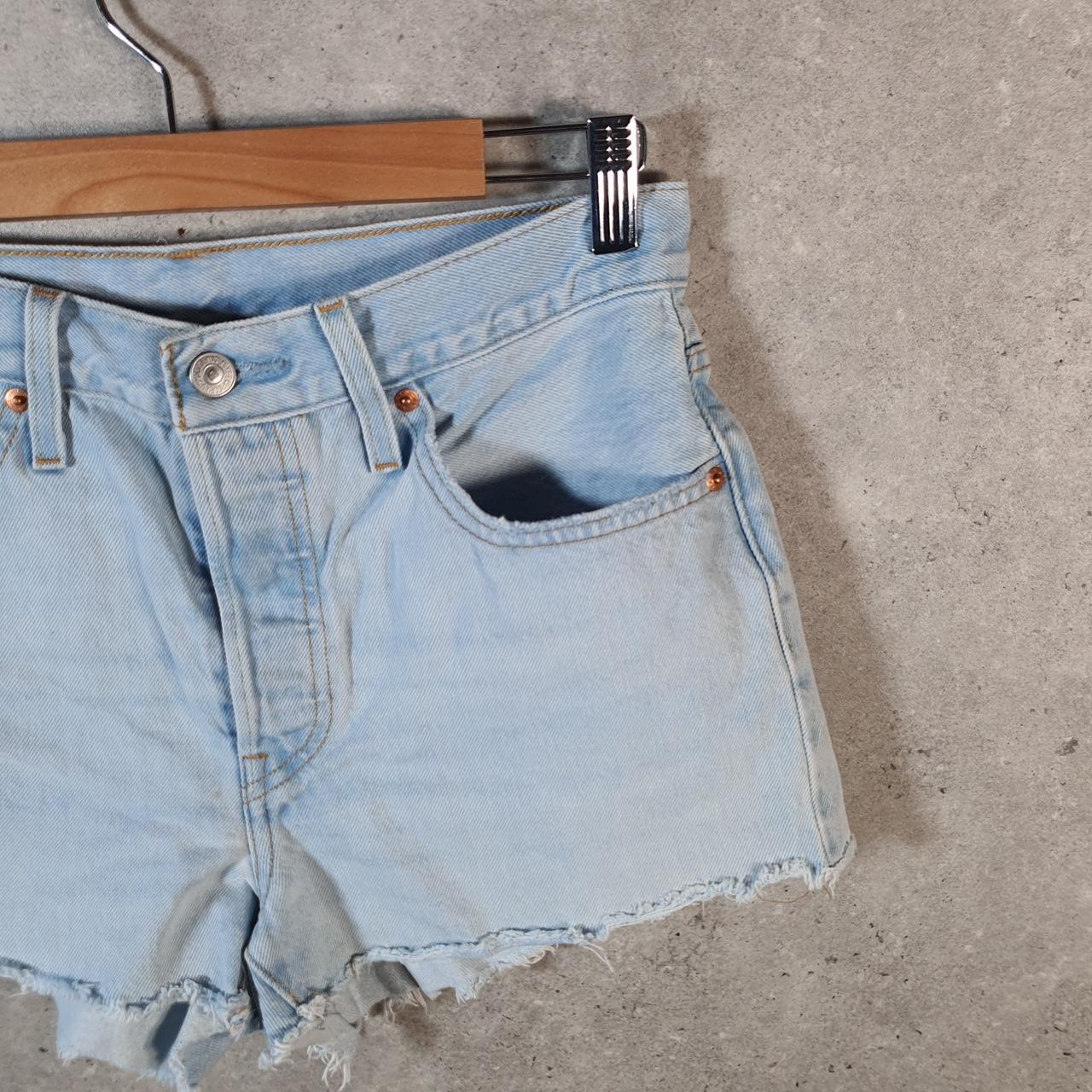 Vintage Levi’s 501 Cut Off Shorts Jorts Cargo Womens W28 Blue Relaxed Denim