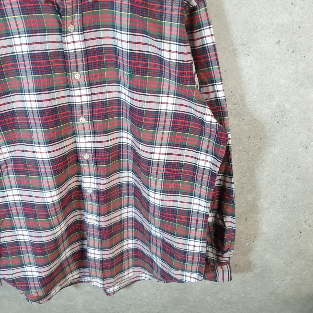 Vintage Ralph Lauren Button Down Shirt Men’s Large Classic Fit Checkered Pony Cotton