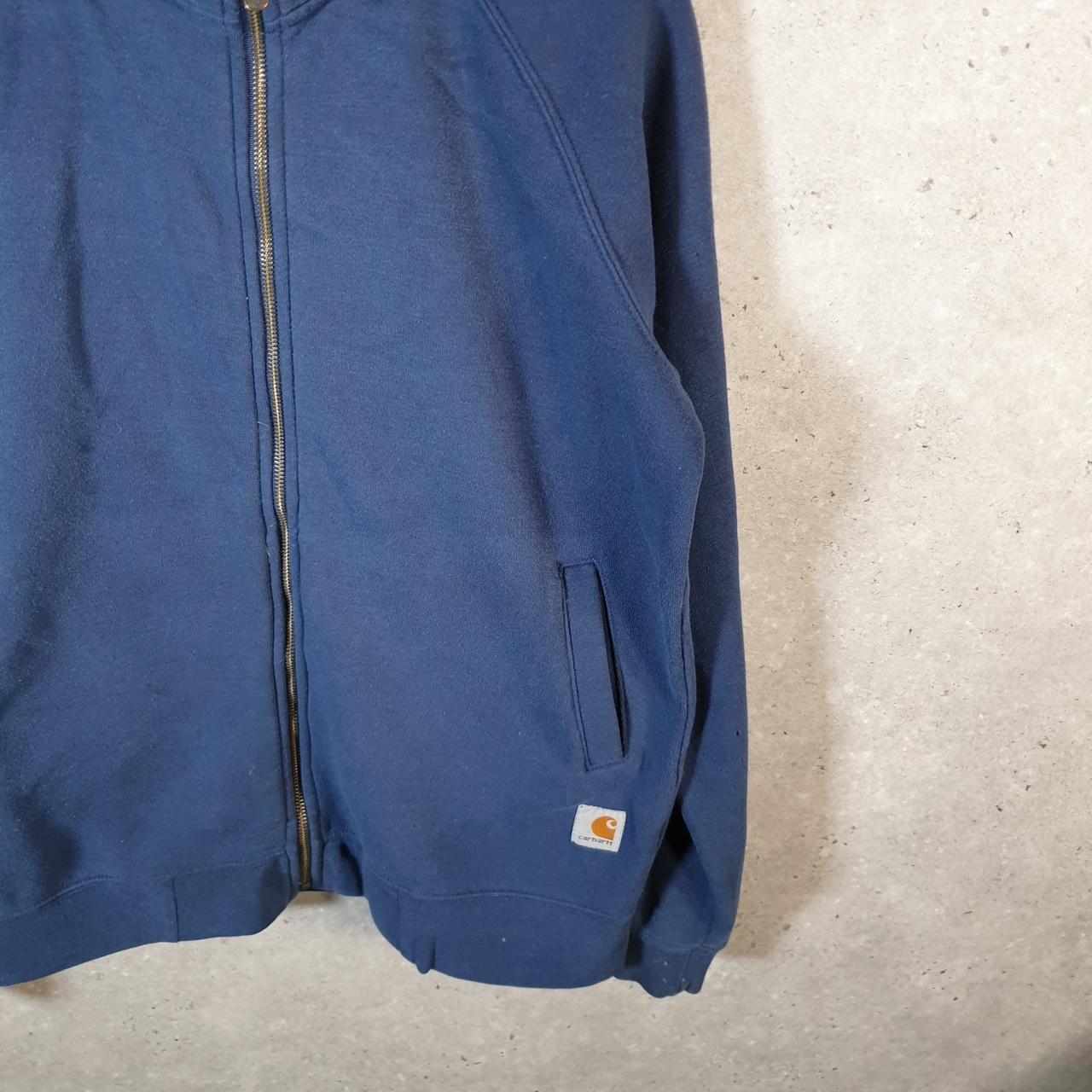 Vintage Carhartt Sweatshirt Mens Medium Navy Blue Full Zip Blank USA Original Fit