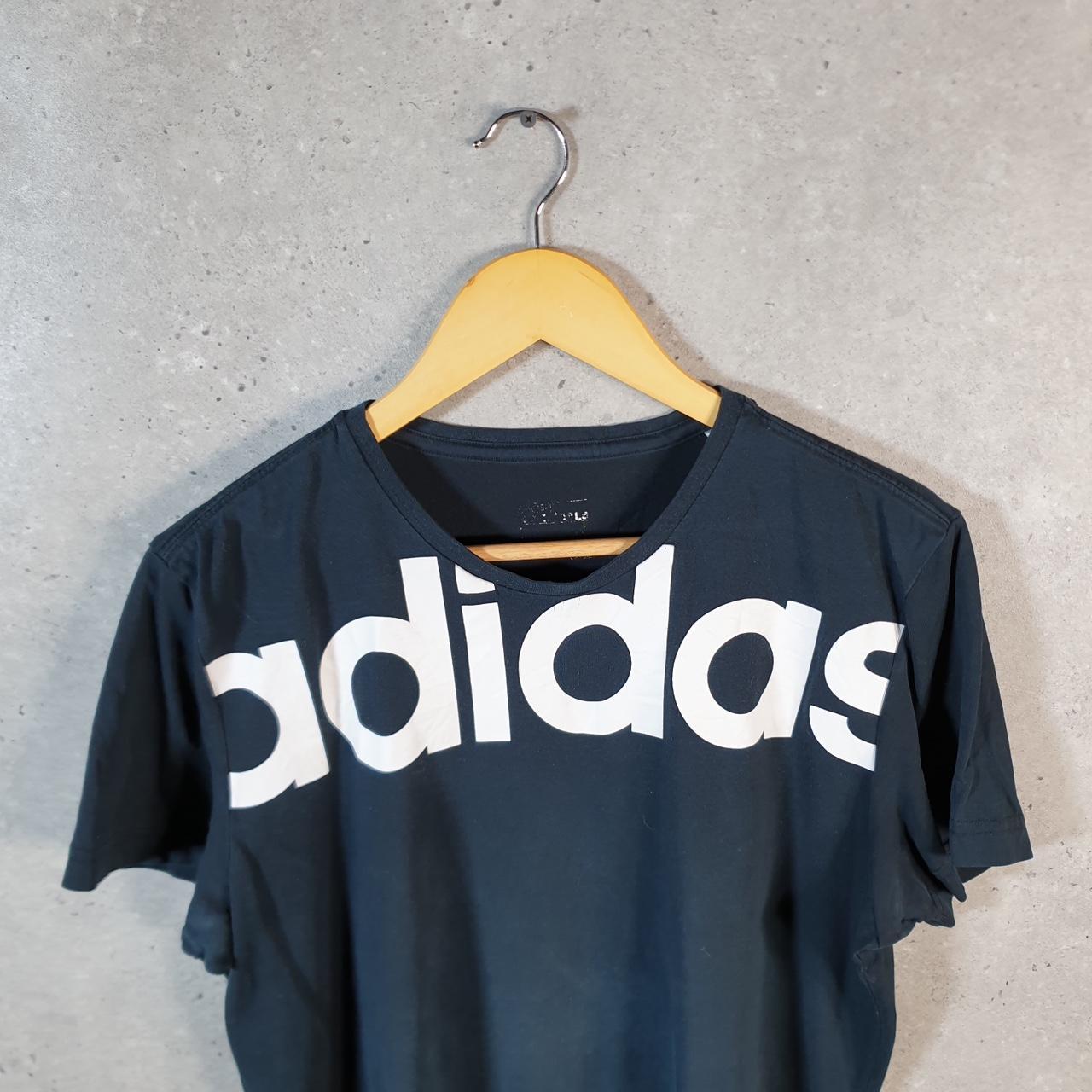 Vintage Adidas Spellout T Shirt Shirt Men’s Small Black Three Stripes Logo Athletic C9870