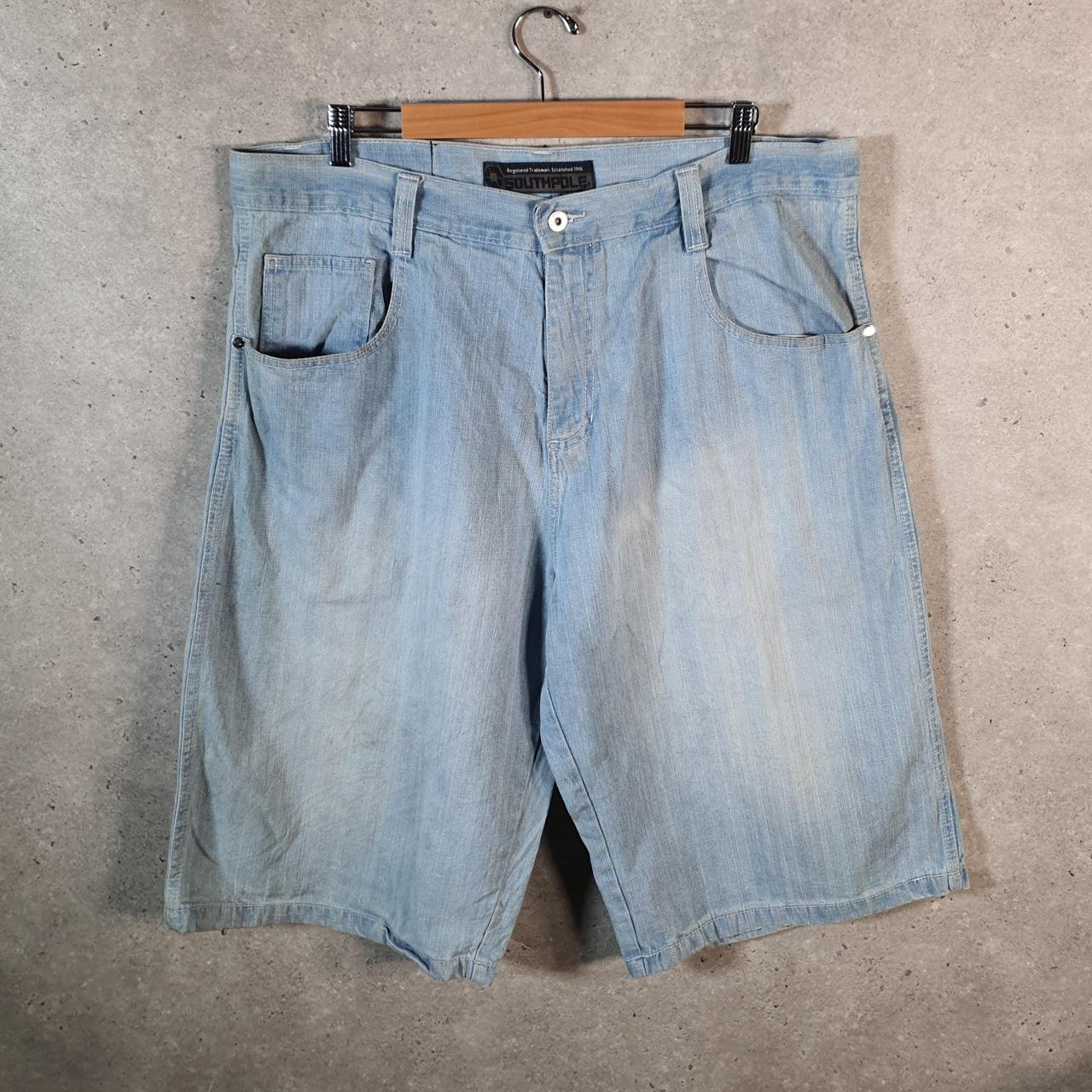 Vintage Southpole Baggy Y2K Hip Hop Jeans Shorts Jorts Mens W40 Blue Denim USA A4470