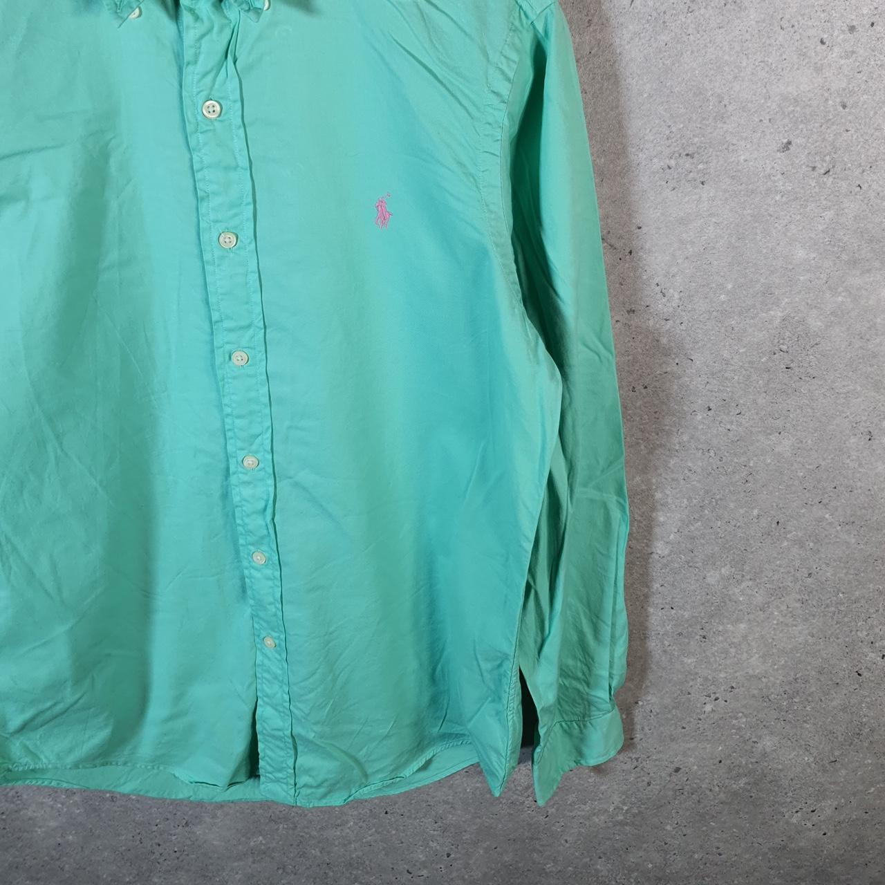 Vintage Ralph Lauren Button Down Shirt Men’s Small Blue Classic Fit Feather Weight Twill Pony
