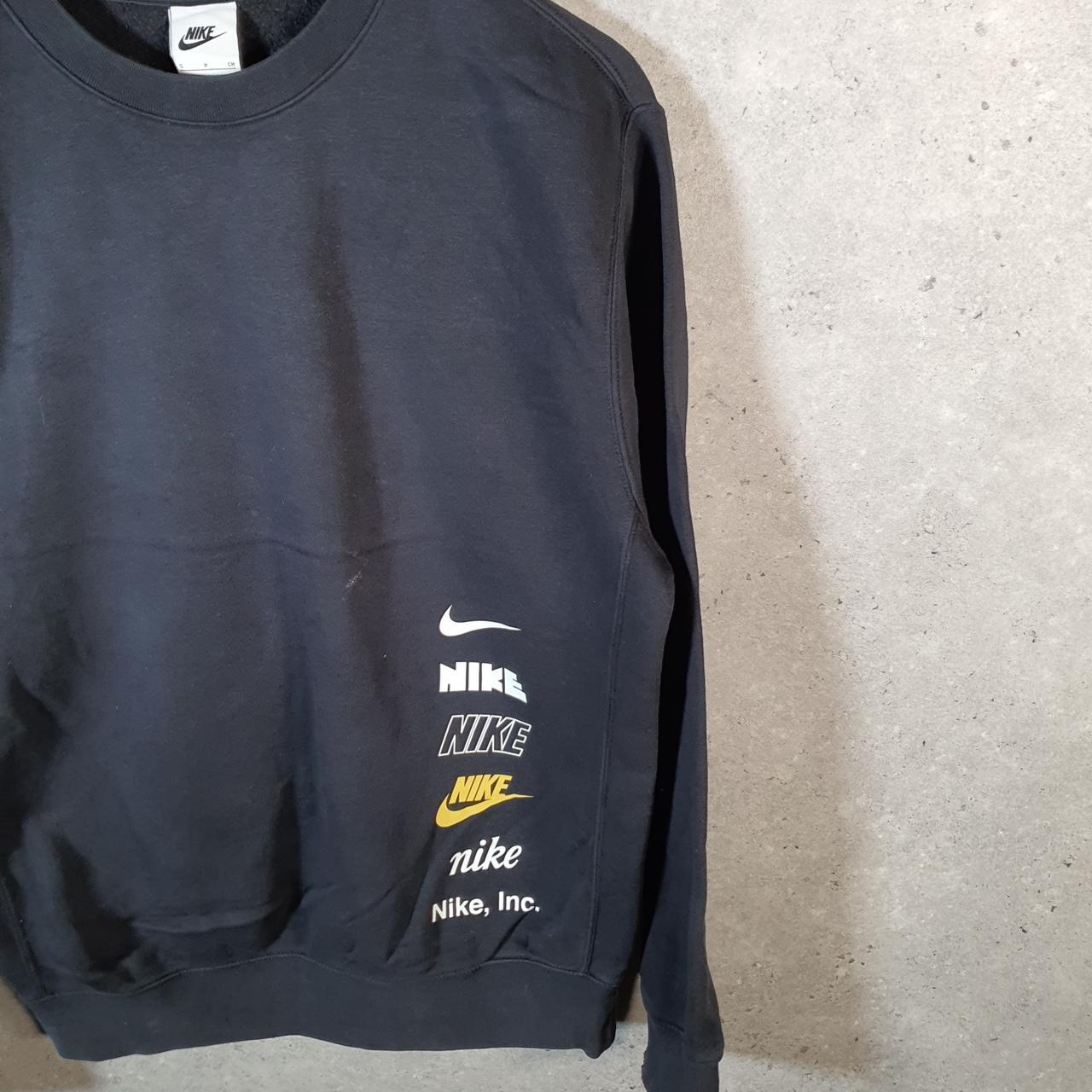 Vintage Nike Club Spellout Hoodie Men’s Small Black Swoosh Y2K Pullover