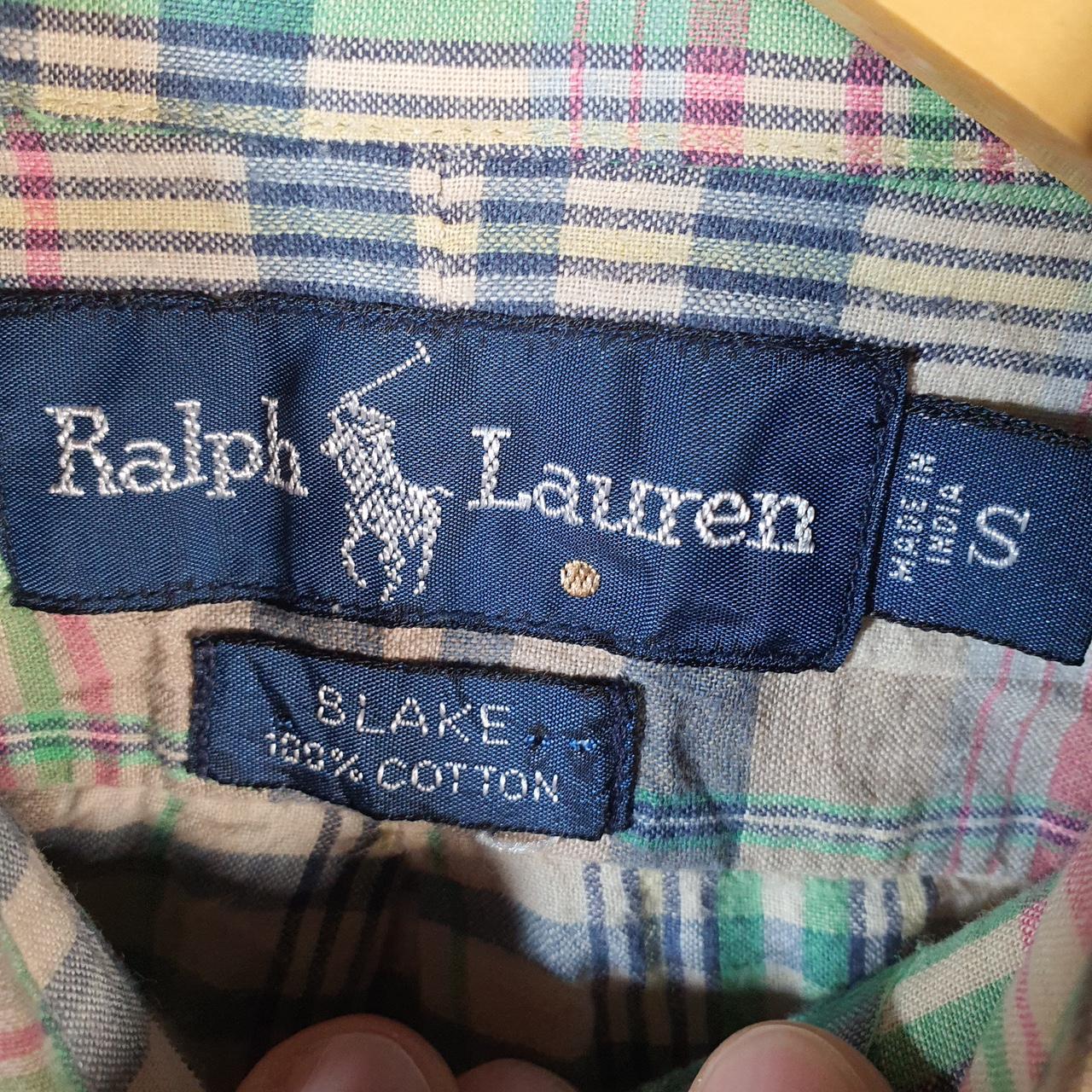 Vintage Ralph Lauren Button Down Shirt Men’s Small Brown Blake Fit Cotton Pony