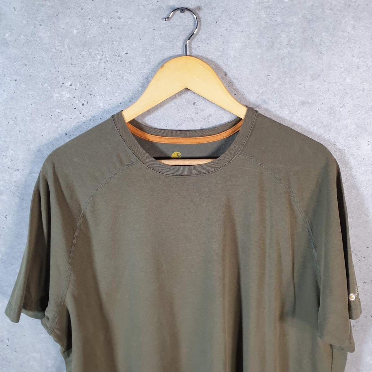 Vintage Carhartt Pocket T Shirt Men’s Large Khaki Green Workwear Chore Utility Relaxed Fit C9315