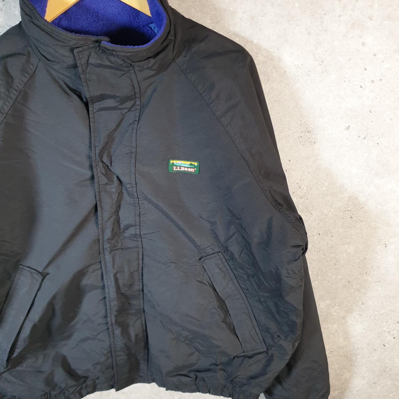 Vintage L.L. Bean Outdoors Nylon Jacket Mens XL Black Waterproof Shell Coat