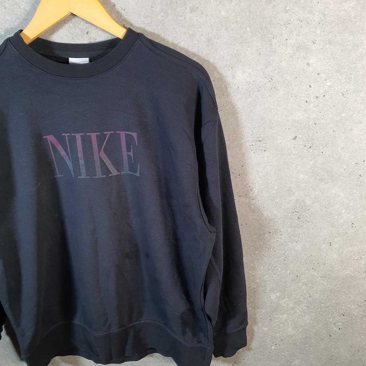 Vintage Nike Dri Fit Spellout Womens Small Black Swoosh Y2K Pullover