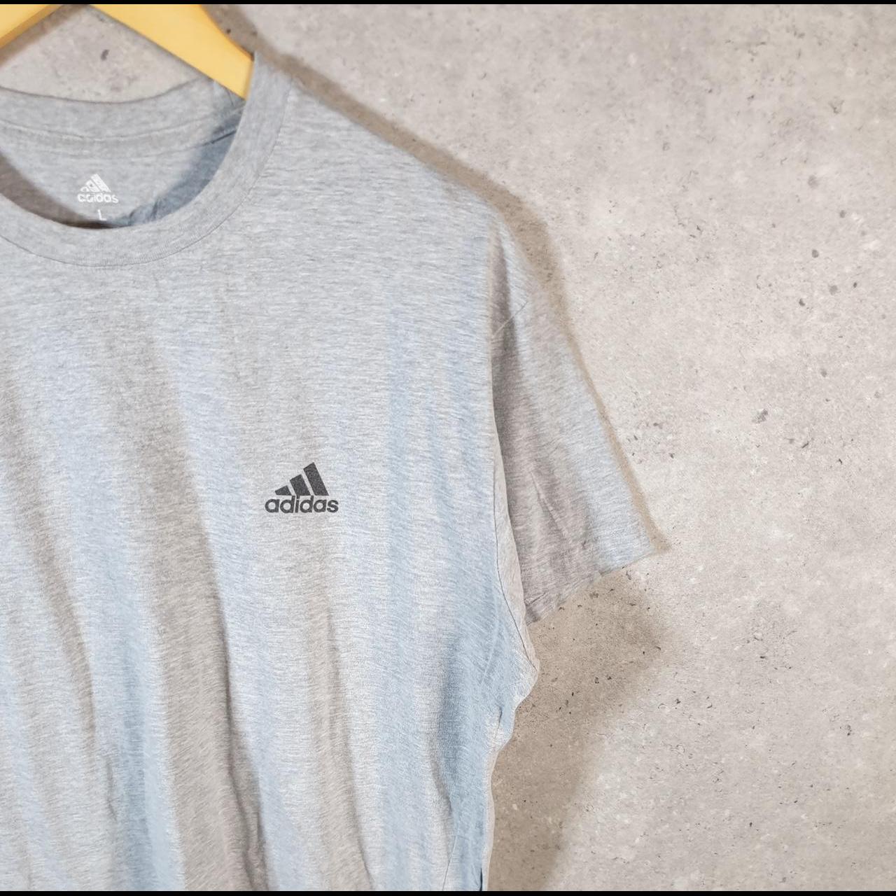 Vintage Adidas Golf T Shirt Men’s Large Grey Three Stripes Logo Athletic