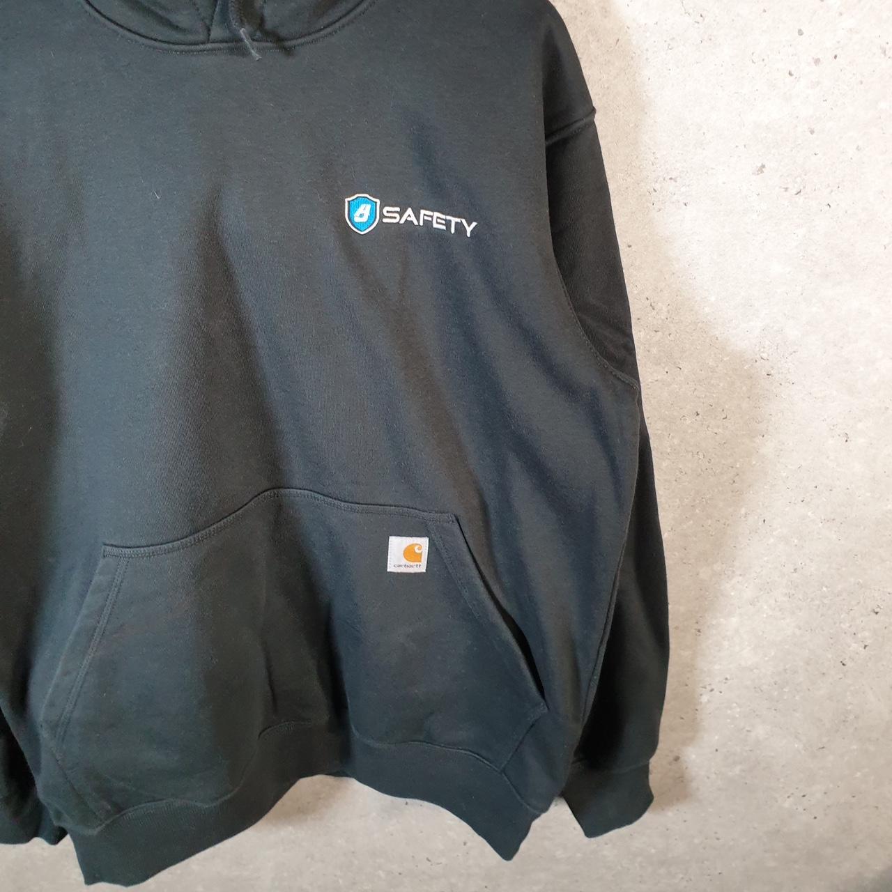 Vintage Carhartt Hoodie Mens Medium Black Pullover Blank Rain Defender USA Loose Fit