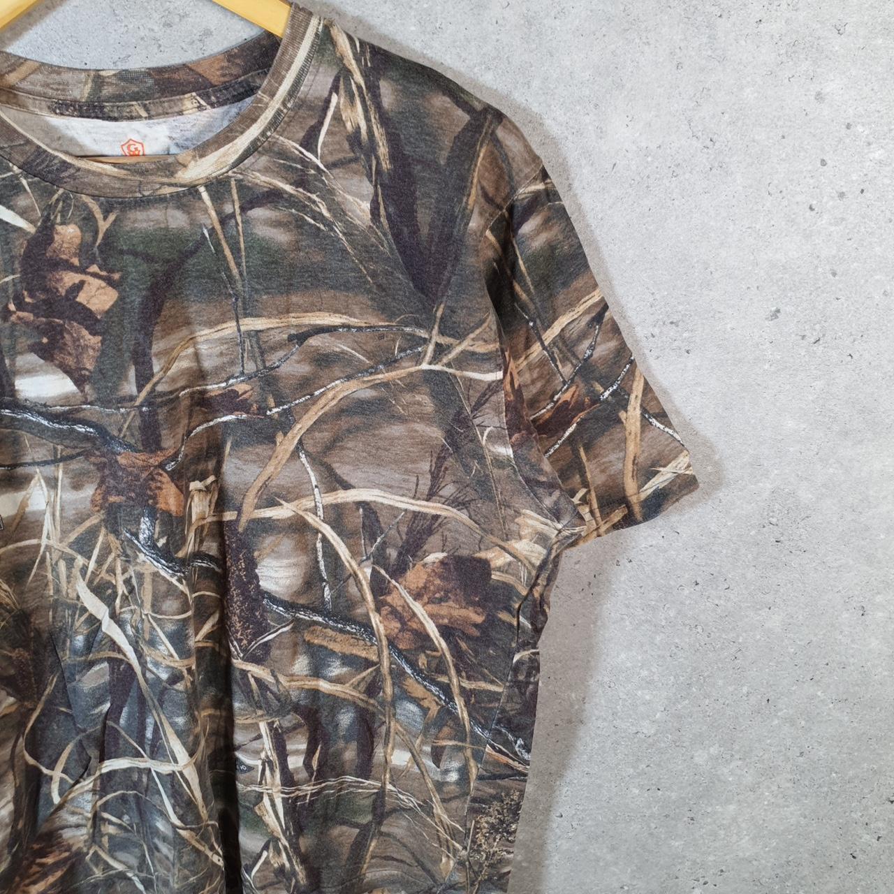 Vintage Game Winner RealTree Camoflauge T Shirt Mens M Camo Short Sleeve