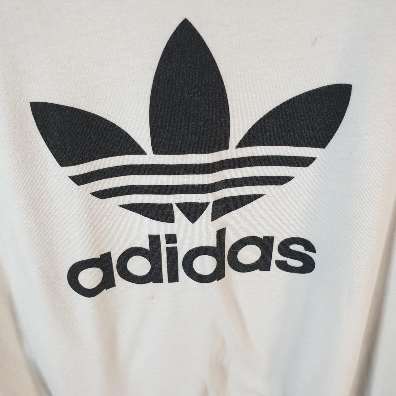 Vintage Adidas Trefoil Retro T Shirt Men’s Medium White Three Stripes Logo Athletic