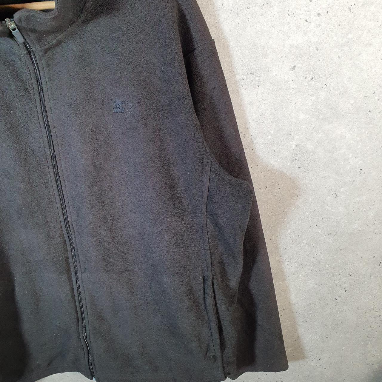 Vintage Starter Full Zip Fleece Sweatshirt Mens XL Black Logo Winter