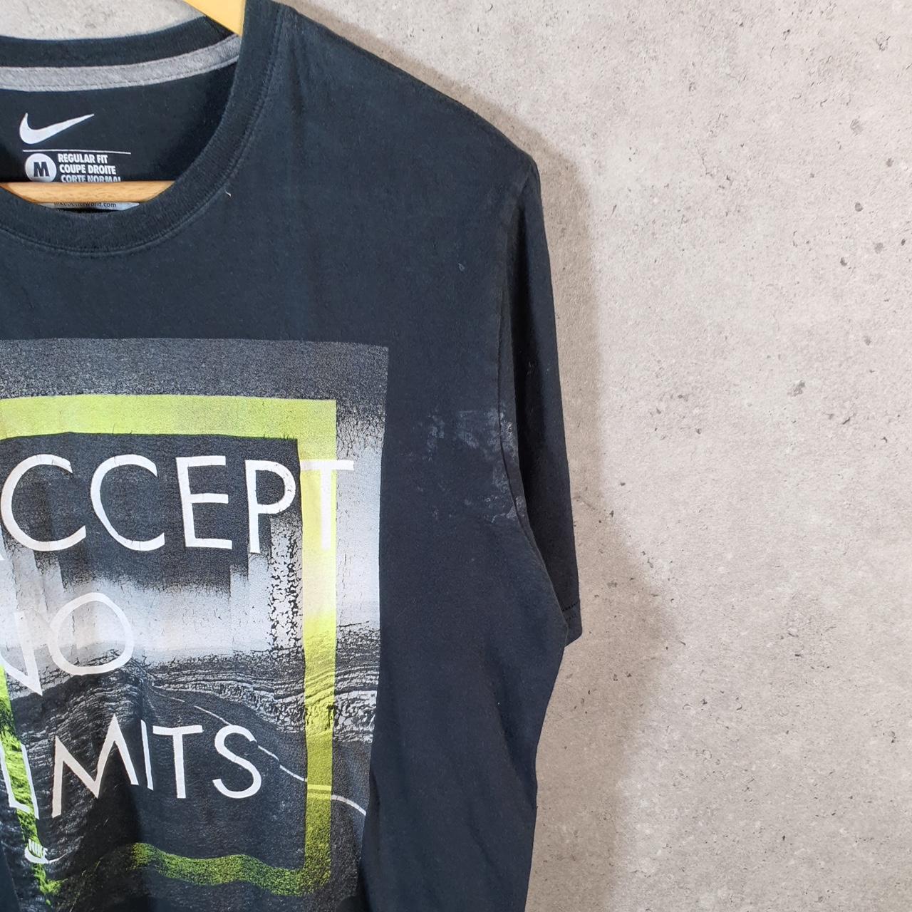 Vintage Nike Accept No Limits T Shirt Men’s Medium Black Graphic Logo Swoosh Athletic