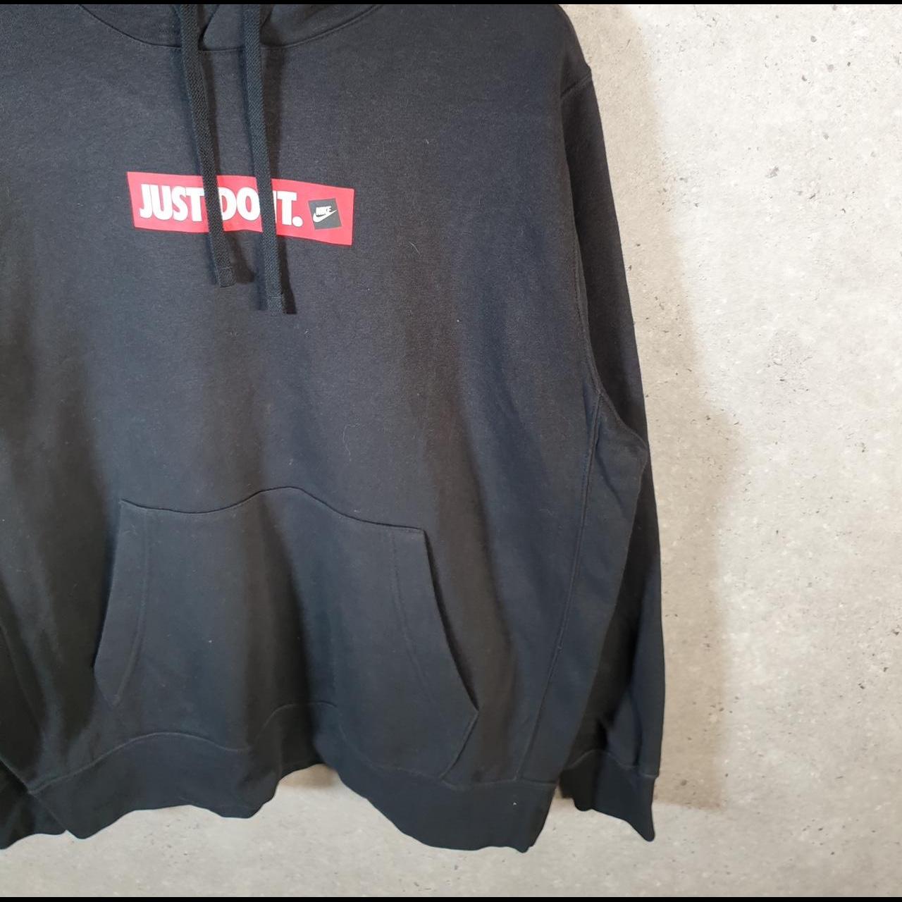 Vintage Nike Just Do It Hoodie Men’s Large Black Swoosh Y2K Pullover