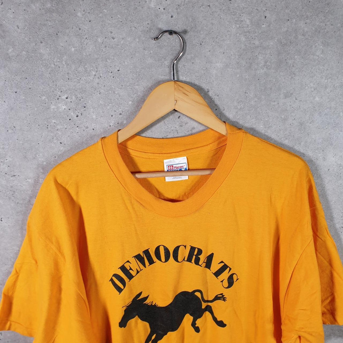 Vintage Hanes Beefy Democrats 1996 USA Single Stitch T Shirt Men’s XL Orange Big Fish Vintage