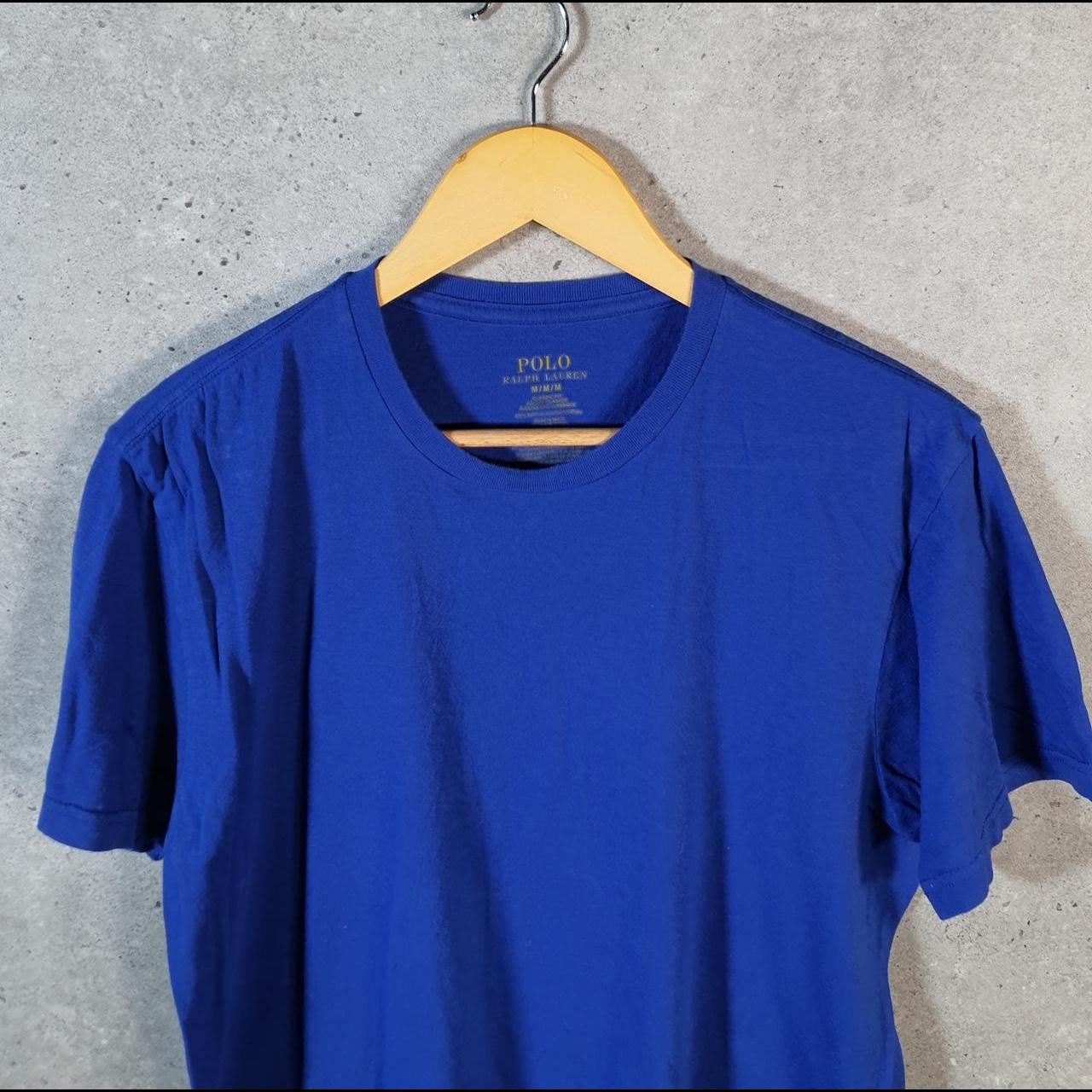 Vintage Ralph Lauren Polo T Shirt Men’s Medium Blue Embroidered Classic Fit Pony C9131