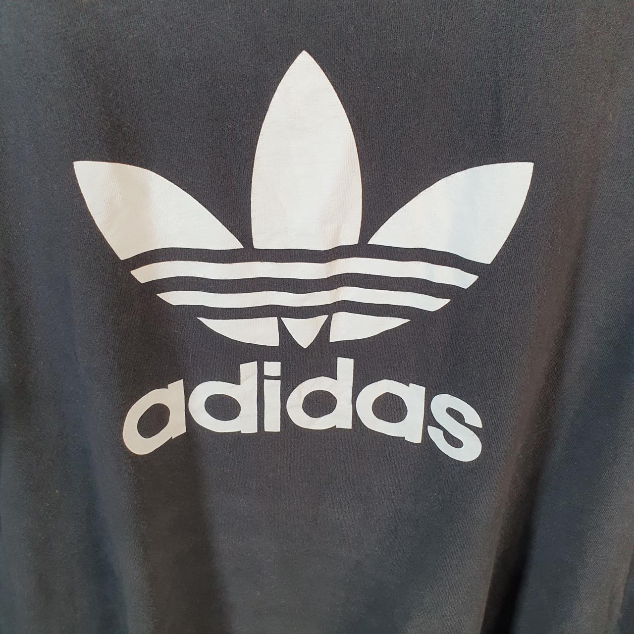 Vintage Adidas Trefoil Retro T Shirt Mens Large Black Three Stripes Logo Athletic