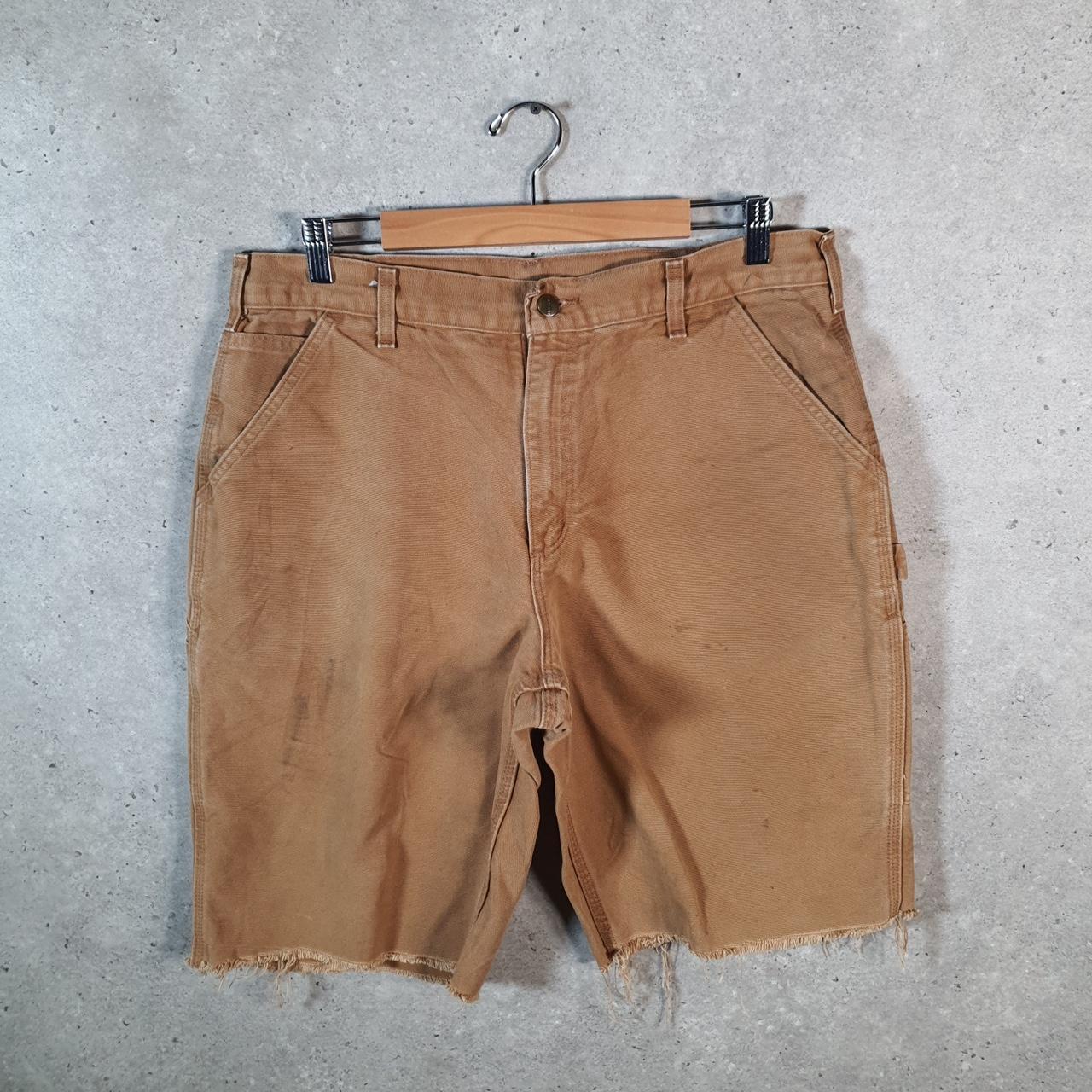 Vintage Carhartt Baggy Carpenter Shorts Jorts Cargo Men’s W36 Brown Dungaree Fit Workwear A4835