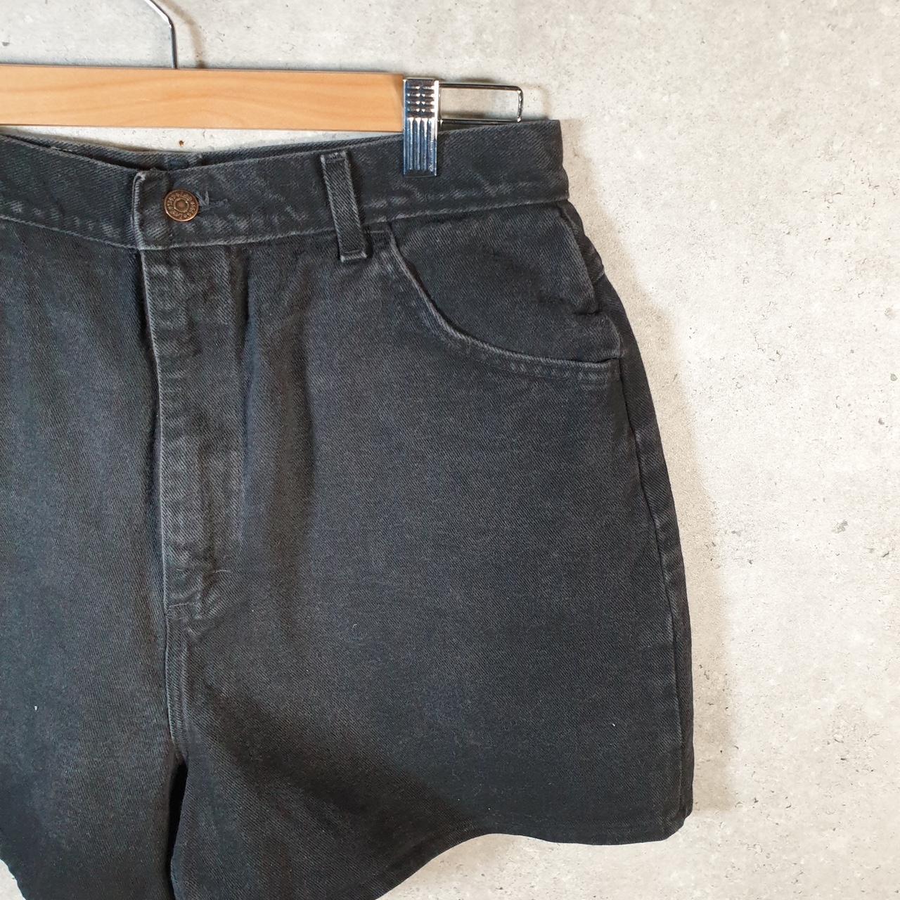 Vintage Lee Baggy Shorts Jorts Cargo Womens W30 Black Relaxed Denim