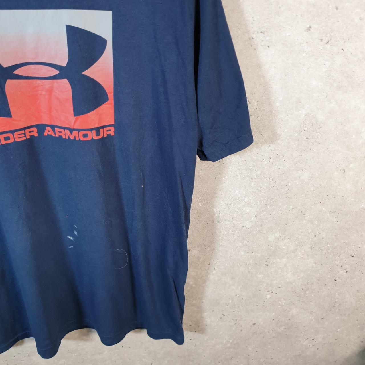 Vintage Under Armour Spellout T Shirt Shirt Men’s Large Navy Blue Sports Athletic