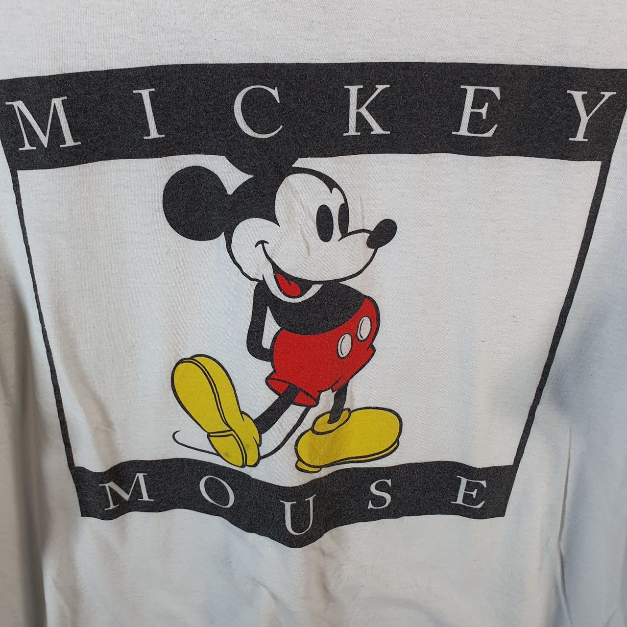 Vintage Disney Land Mickey Mouse T Shirt Men’s Large White Logo Graphic Cartoon
