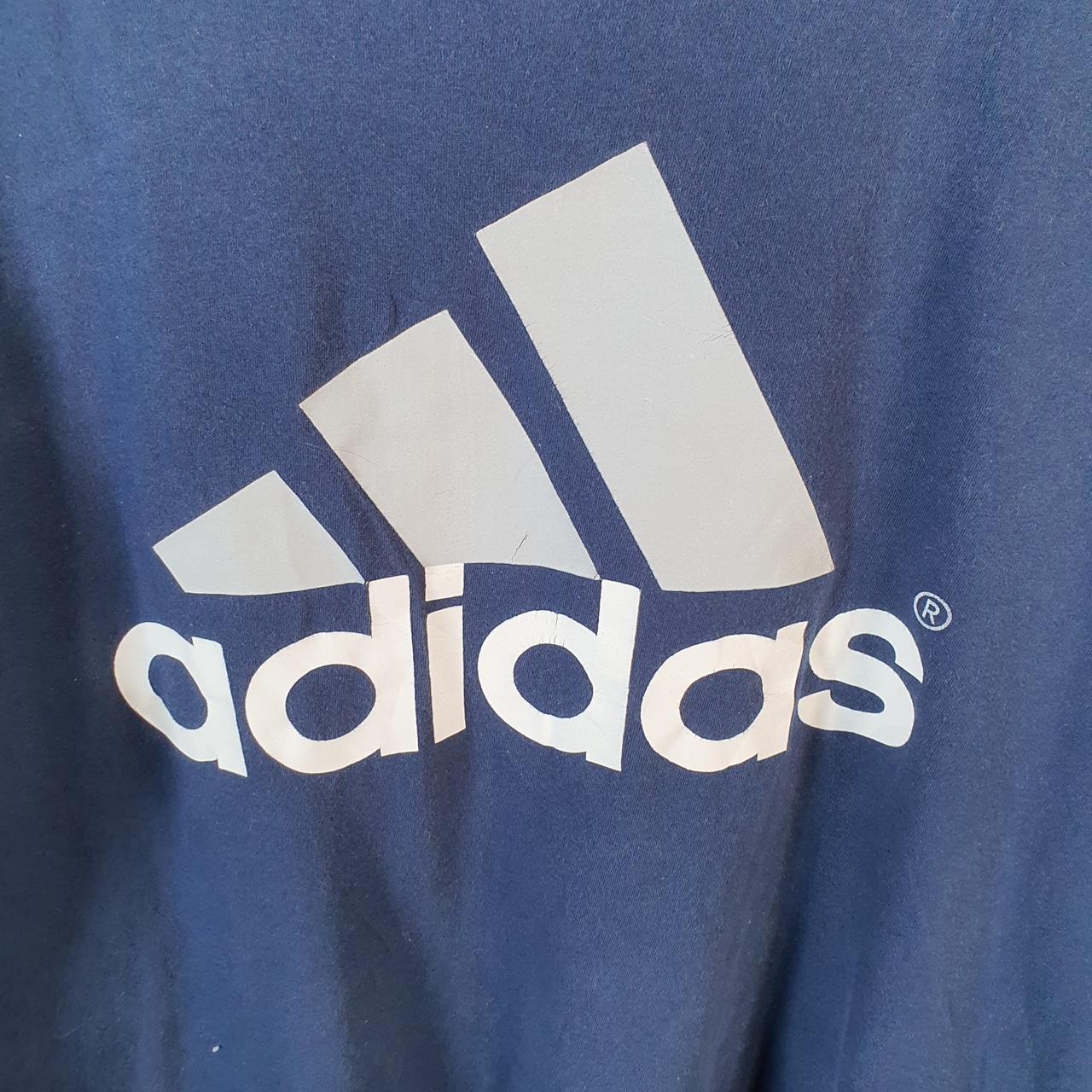 Vintage Adidas Go To Tee Retro T Shirt Men’s Large Navy Blue Three Stripes Logo