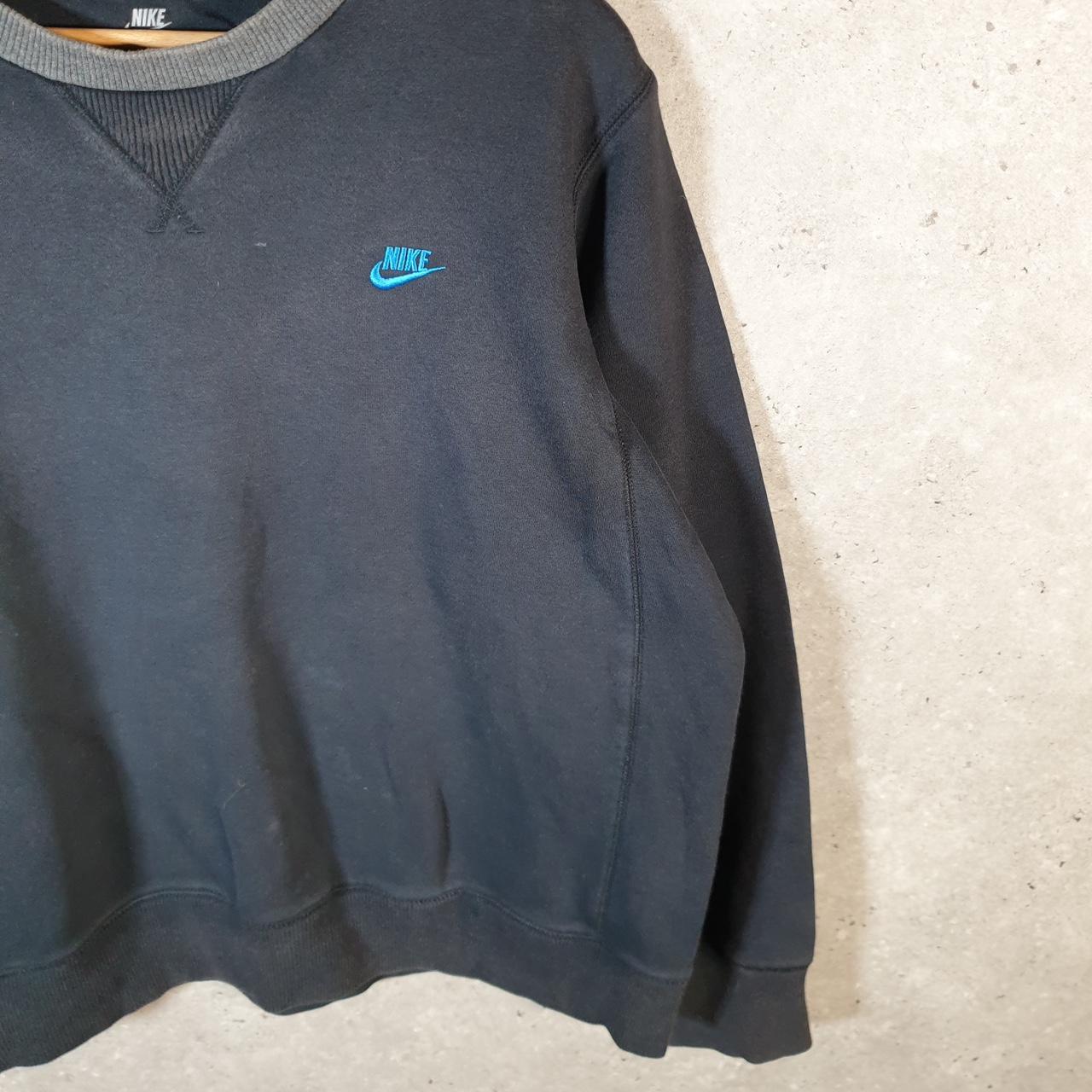 Vintage Nike Club Embroidered Sweatshirt Men’s Large Black Swoosh Y2K Pullover Logo