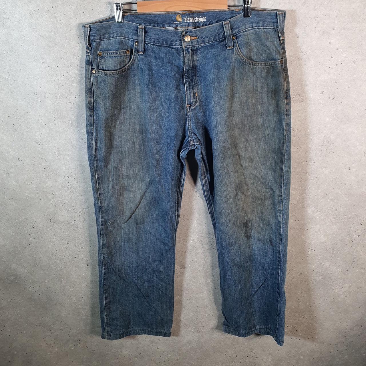 Vintage Carhartt Workwear Carpenter Jeans Mens W40 L28 Blue Denim Relaxed Fit USA