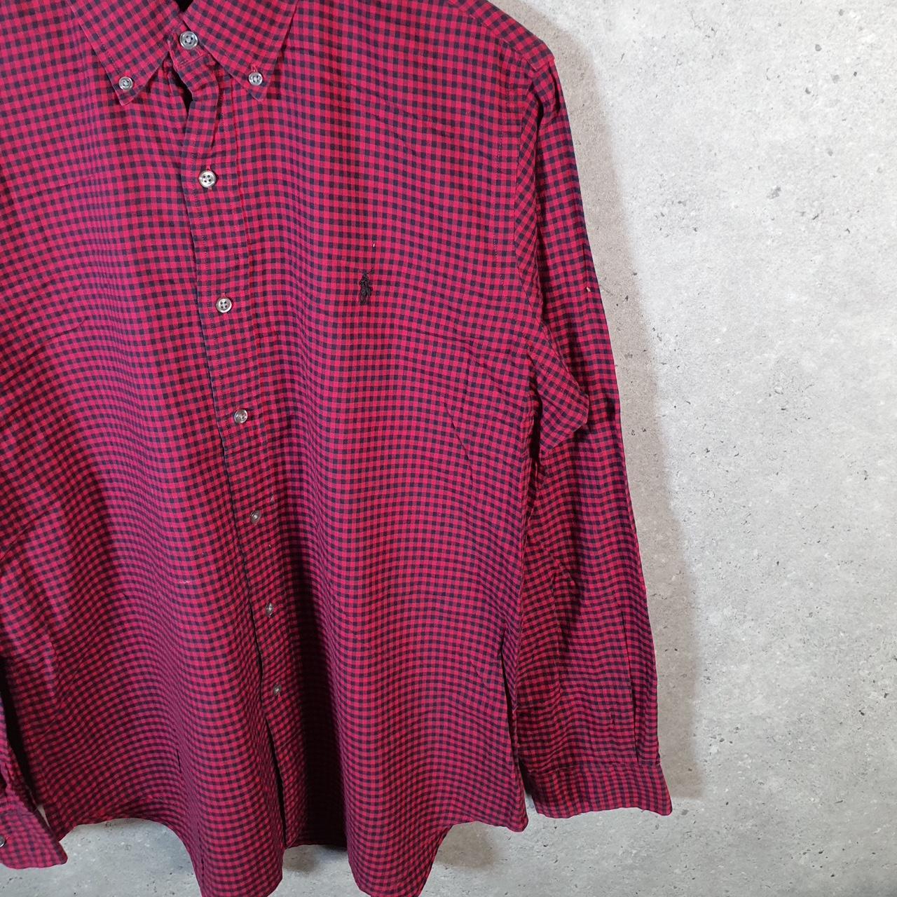 Vintage Ralph Lauren Button Down Shirt Men’s Medium Checkered Classic Fit Pony Cotton
