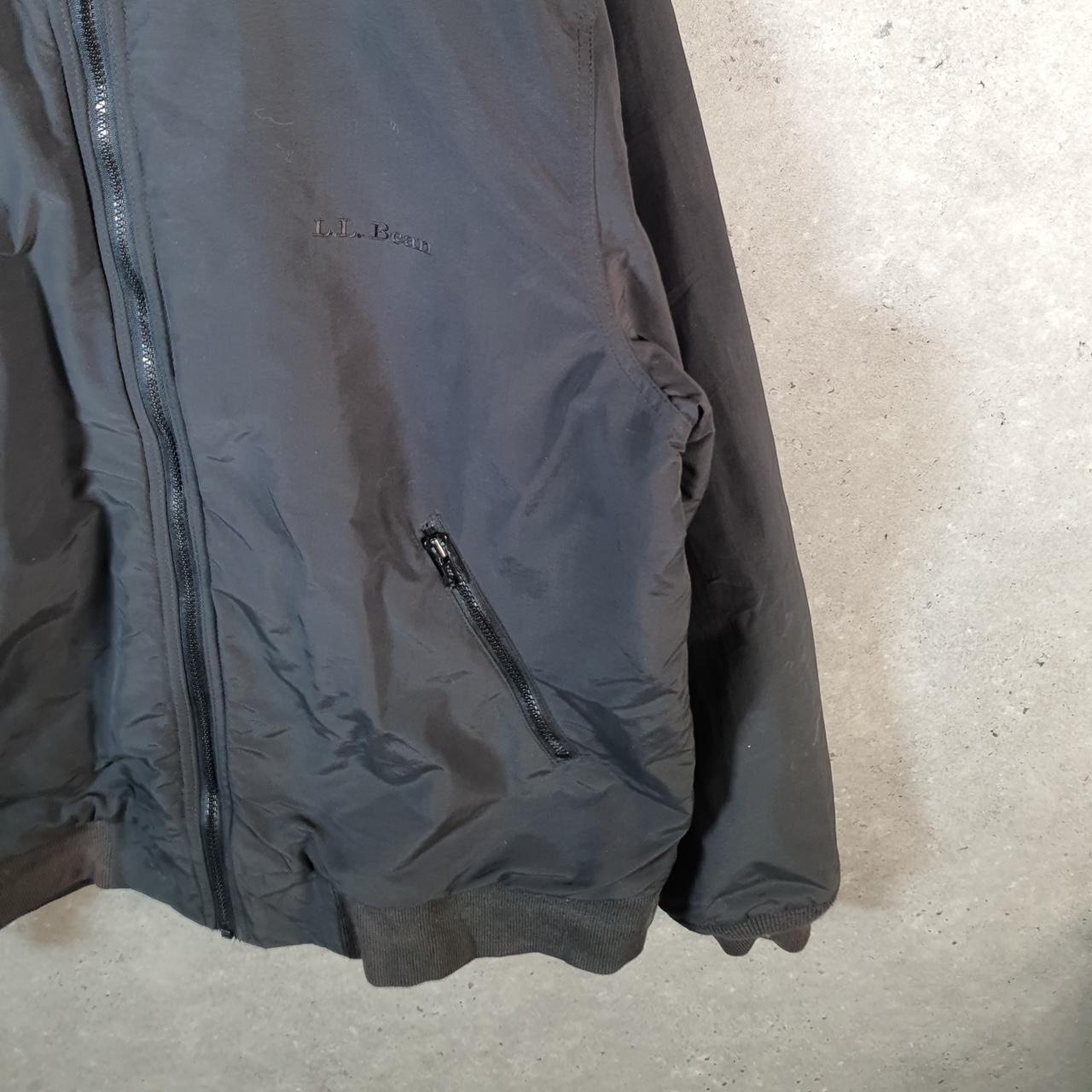 Vintage L.L. Bean Outdoors Nylon Jacket Mens Large Black Full Zip Waterproof