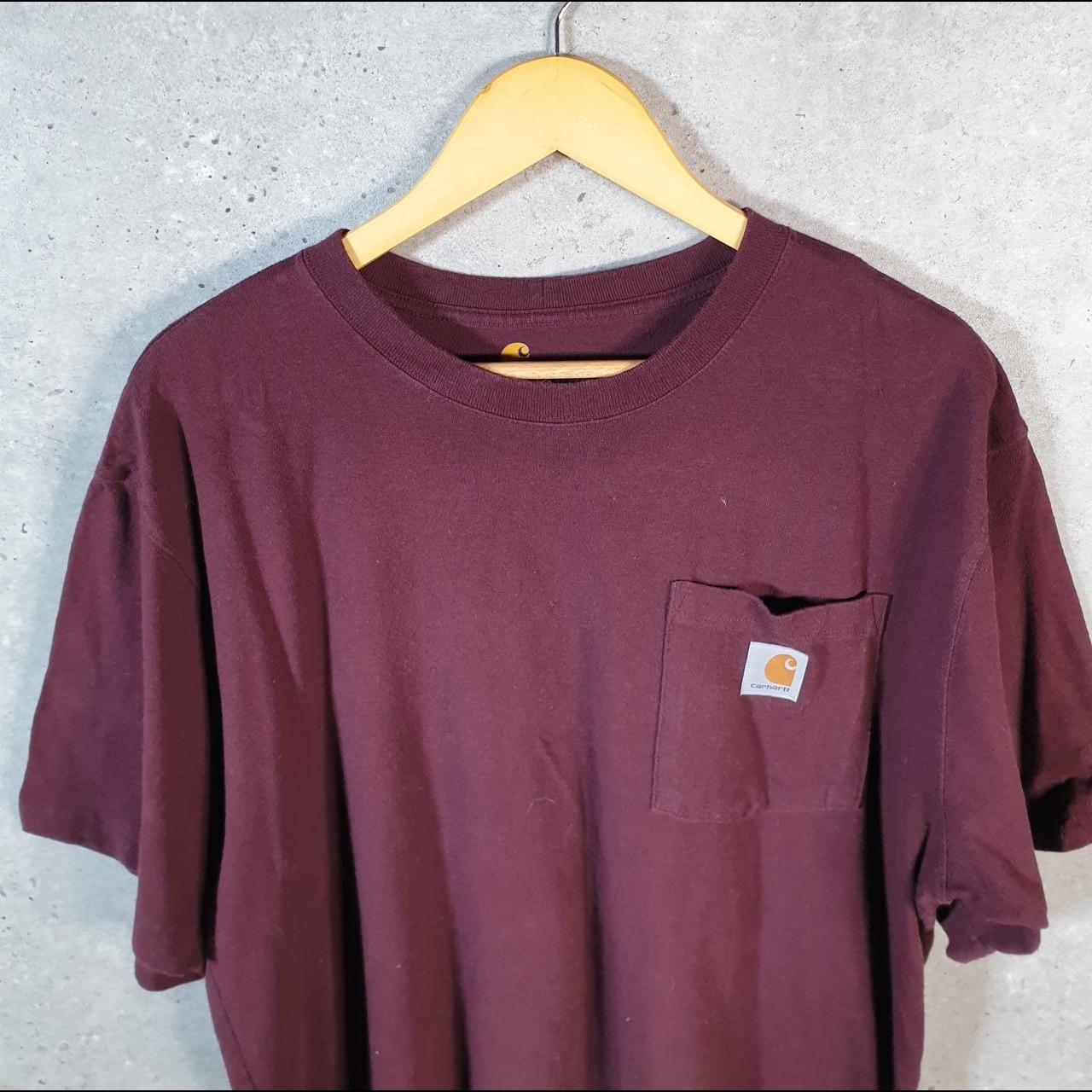 Vintage Carhartt Pocket T Shirt Men’s Medium Burgundy Red Workwear Chore Utility Original Fit C9328