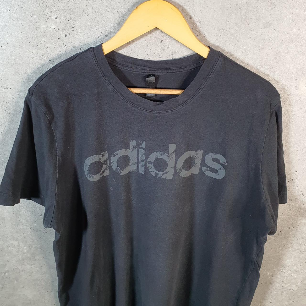 Vintage Adidas Spellout T Shirt Shirt Men’s Large Black Three Stripes Logo Athletic C9840