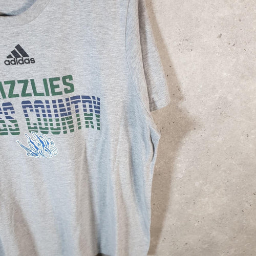 Vintage Adidas Amplifier Grizzlers Cross Country T Shirt Men’s XL Grey Three Stripes Logo Athletic