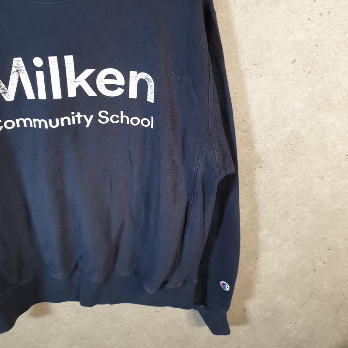 Vintage Champion Reverse Weave Sweatshirt Men’s Medium Navy Blue Pro Sport Pullover