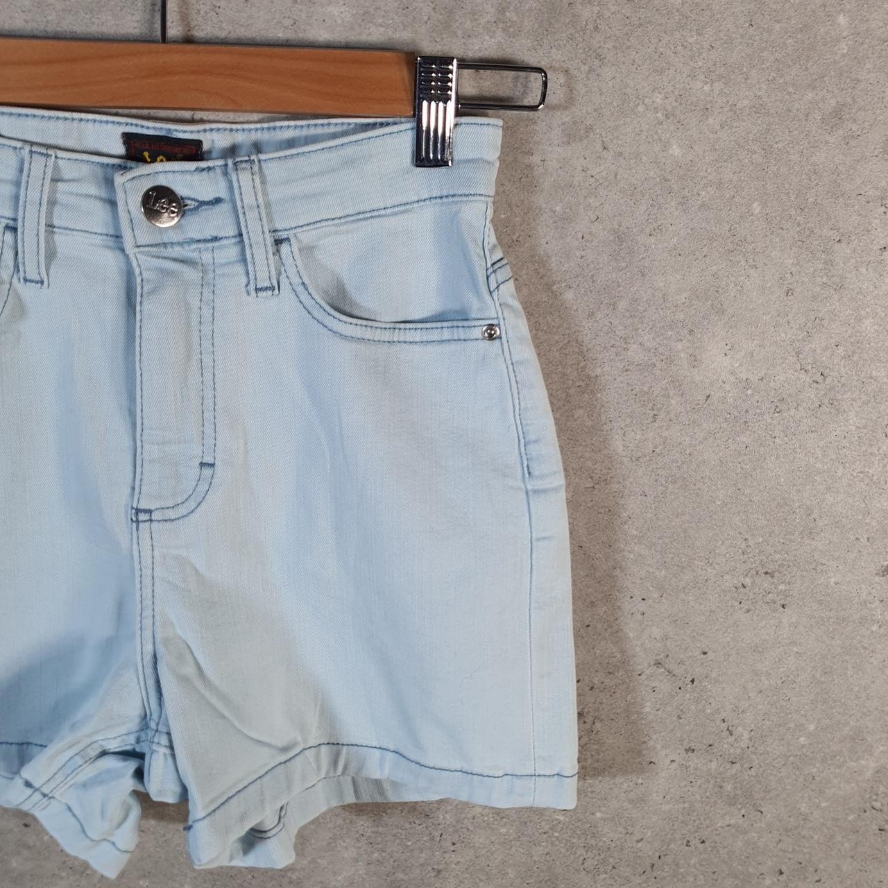 Vintage Lee Baggy Shorts Jorts Cargo Womens W24 Blue Relaxed Denim