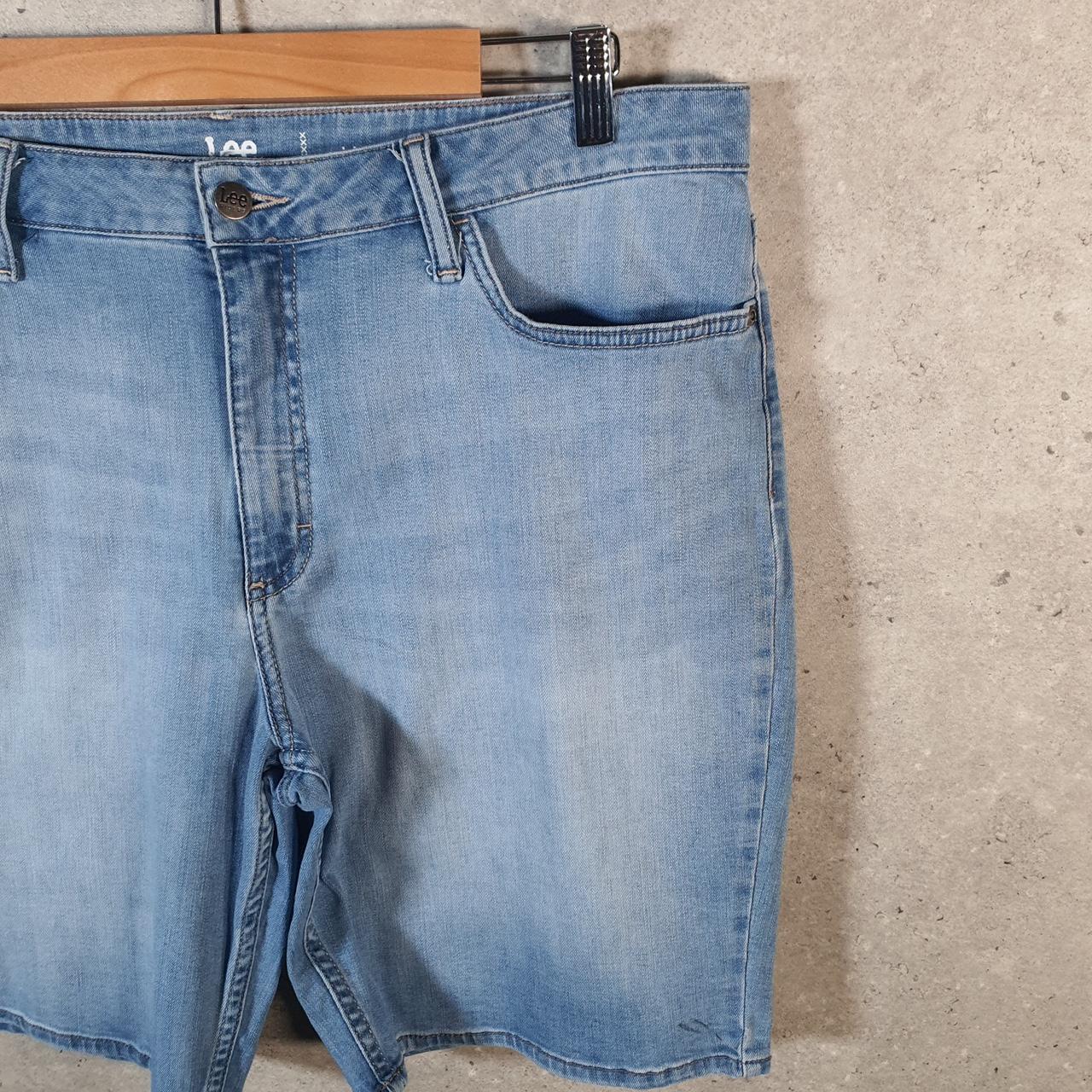 Vintage Lee Baggy Shorts Jorts Cargo Womens W36 Blue Denim Relaxed Cargo