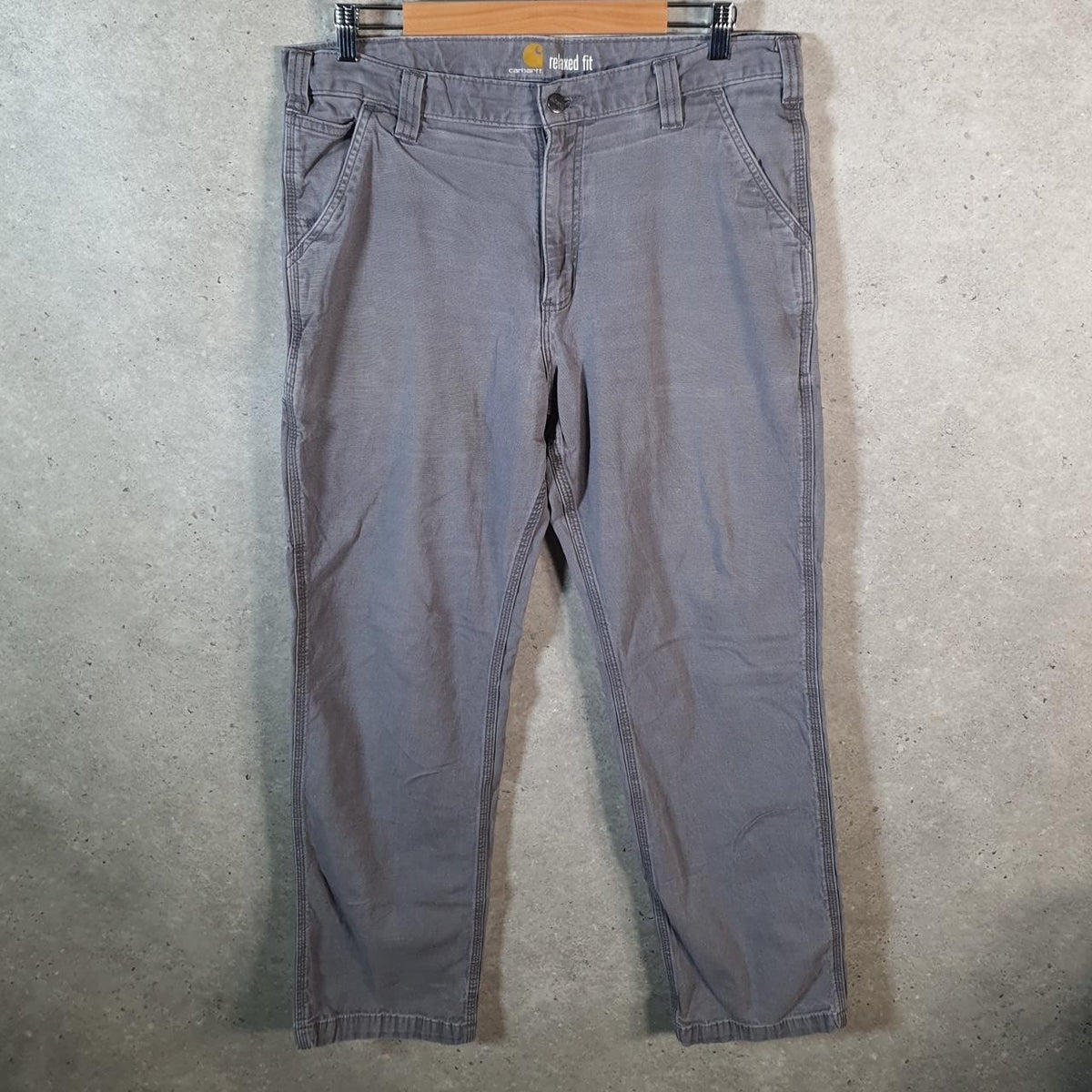 Vintage Carhartt Carpenter Trousers Mens W36 L32 Grey Relaxed Fit Workwear USA